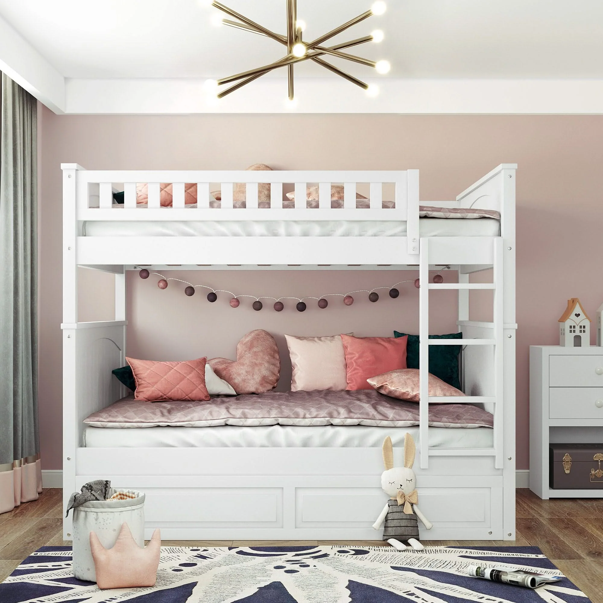 Bunk Bed With Twin Size Trundle, Guardrails - Image 7