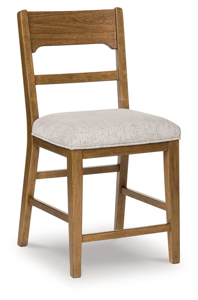 Cabalynn - Upholstered Barstool (Set of 2) - Oatmeal / Light Brown - Image 3