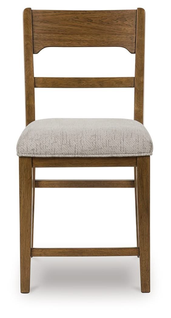 Cabalynn - Upholstered Barstool (Set of 2) - Oatmeal / Light Brown - Image 4