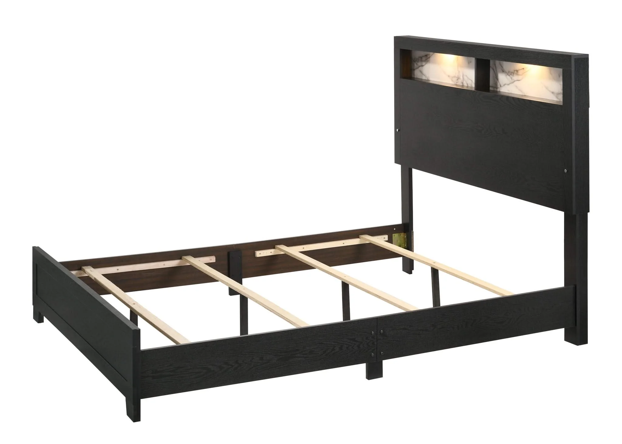Cadence - Queen Bed In One Box With Shelves - Black - Image 4