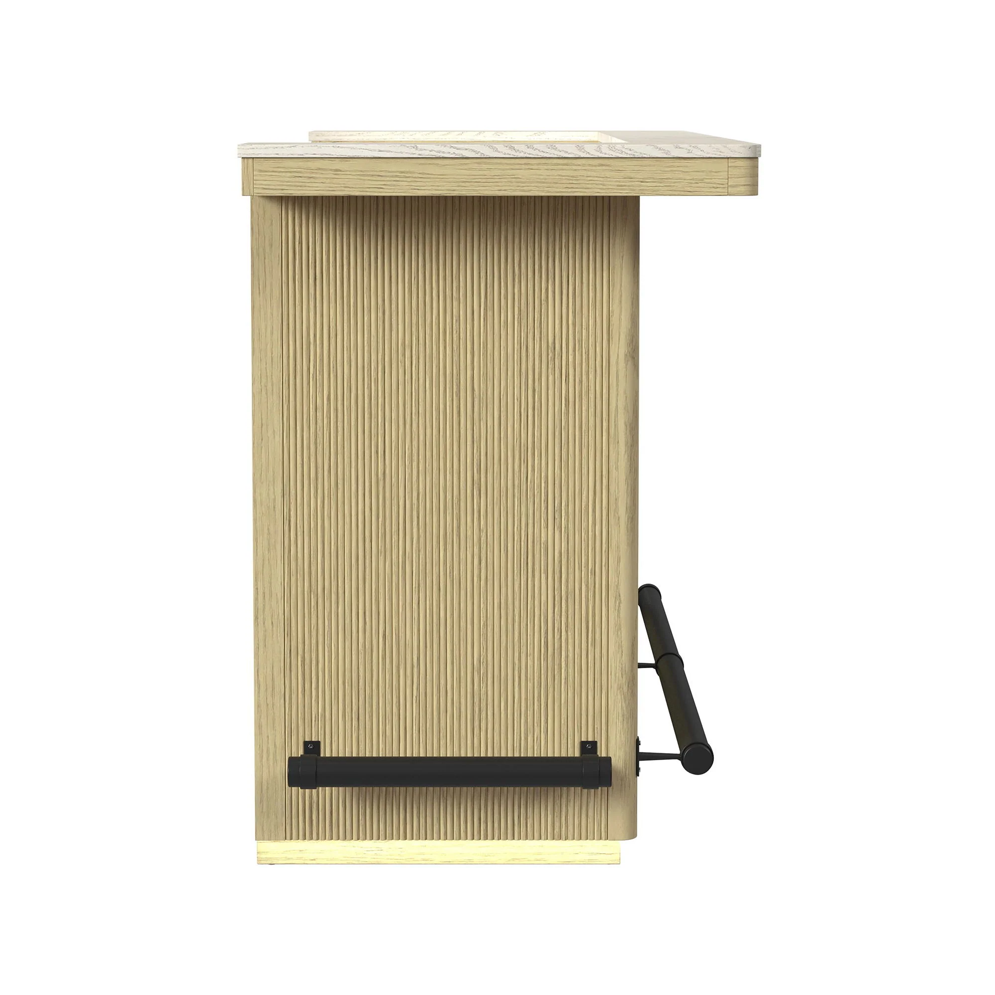 Cambrie - Bar Table With LED - Off-White And Natural - Image 3