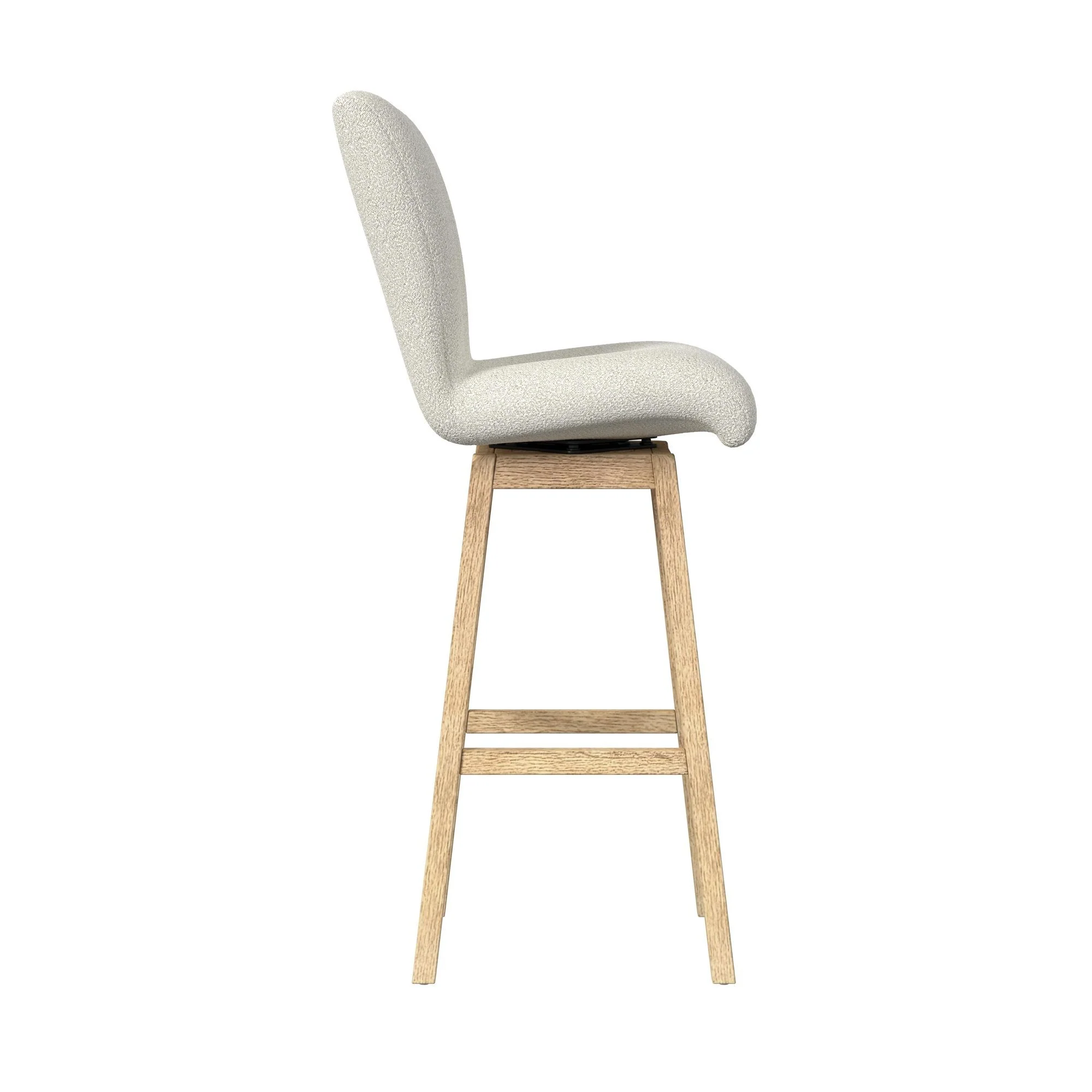 Cambrie - Upholstered Swivel Bar Stool With Boucle (Set of 2) - Beige / Natural - Image 2