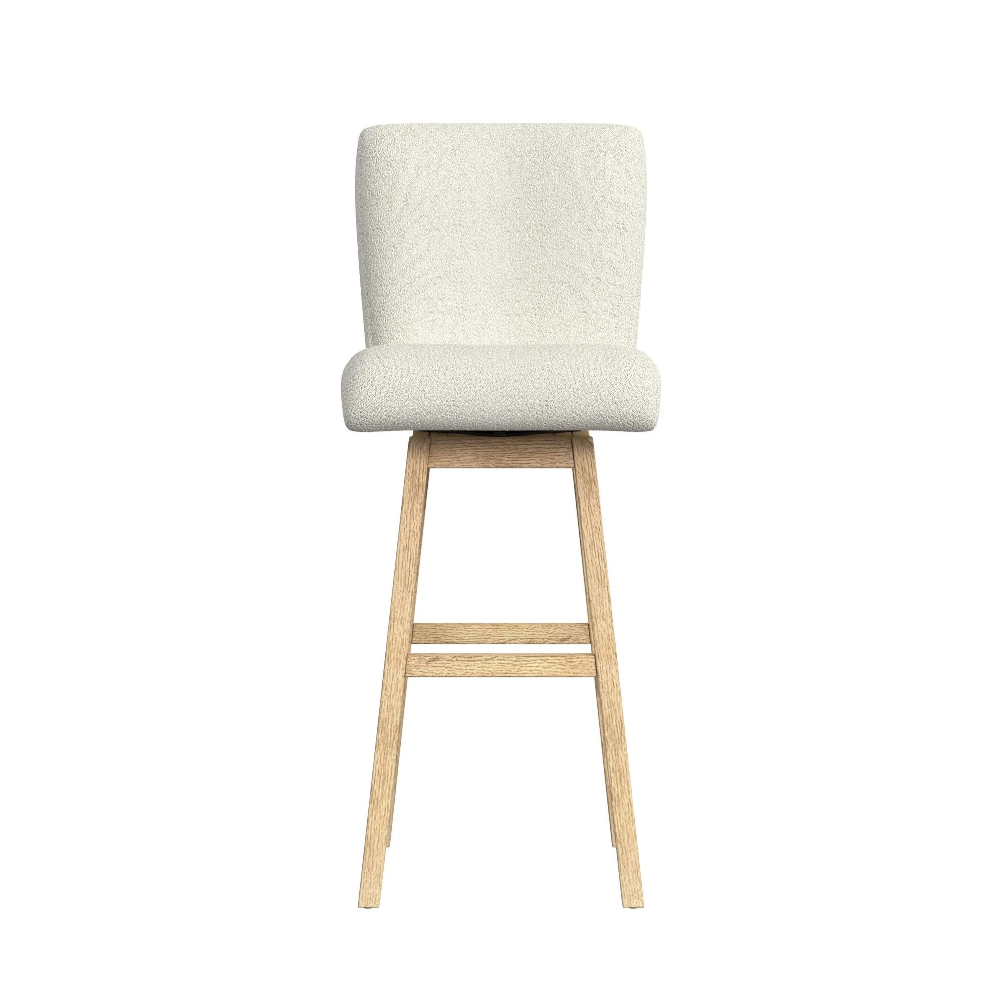 Cambrie - Upholstered Swivel Bar Stool With Boucle (Set of 2) - Beige / Natural - Image 3