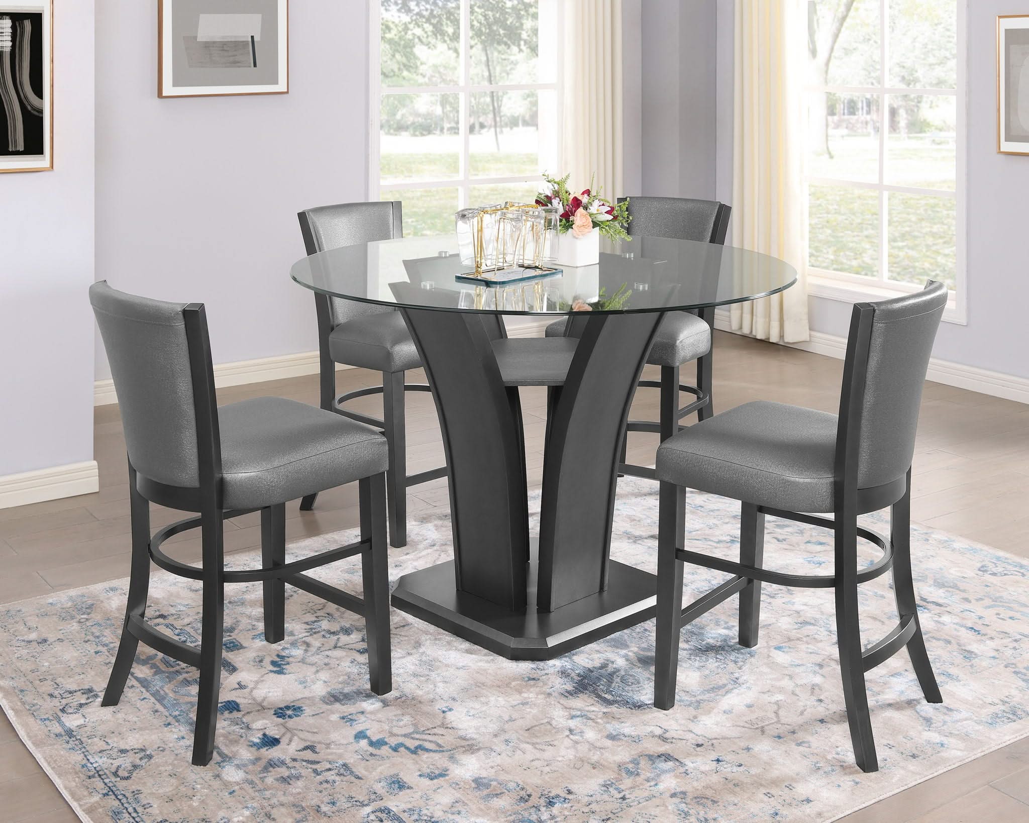 Camelia - Counter Height Table - Glass - Gray - Image 2