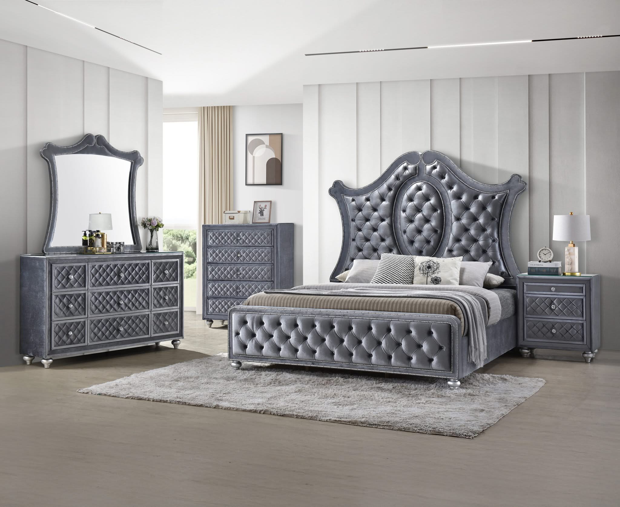 Cameo - Queen 5 Piece Bedroom Set - Gray