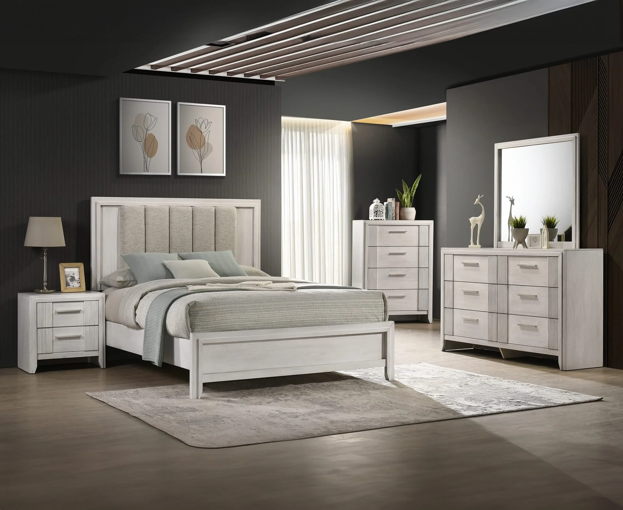 Carlton - King Bed - White Mist - Image 3