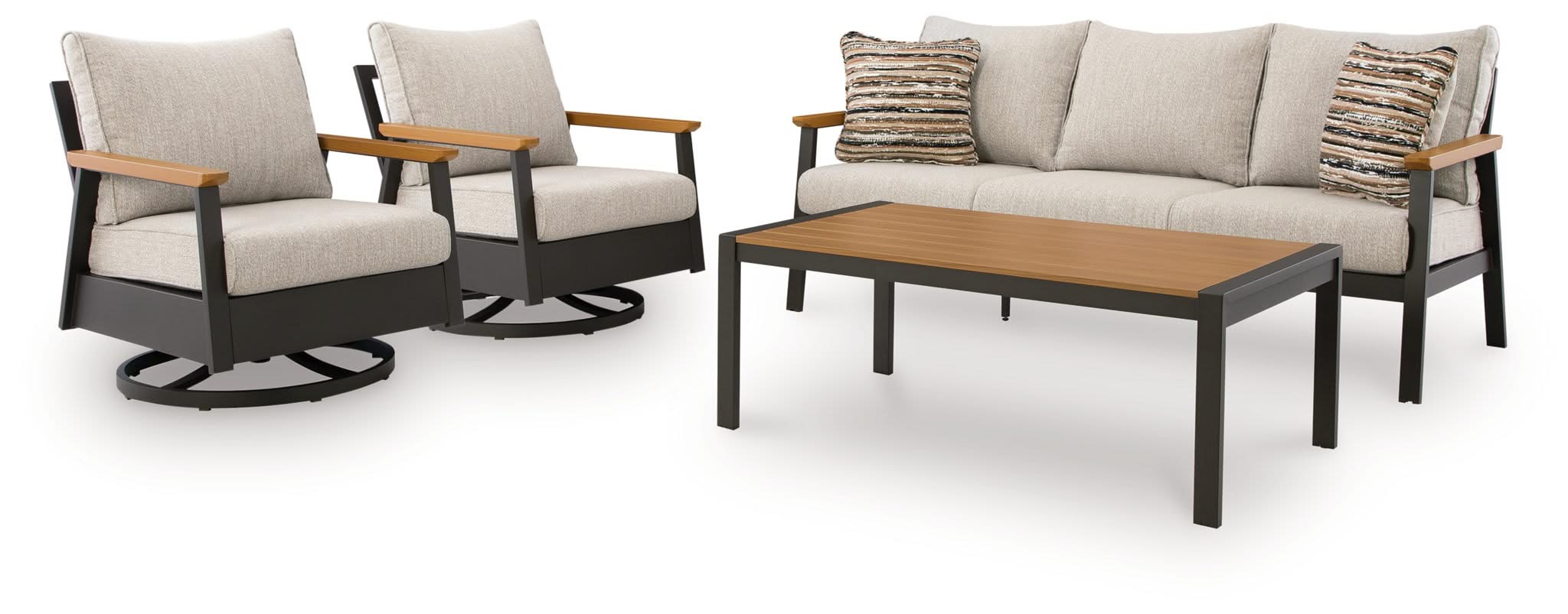 Carmel Highlands - Sofa, Chairs, Table Set (Set of 4) - Dark Brown - Image 4
