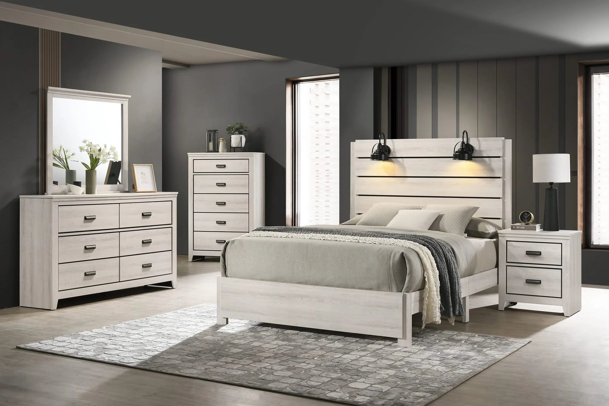 Carter - Queen Platform Bed In One Box - White - Image 2