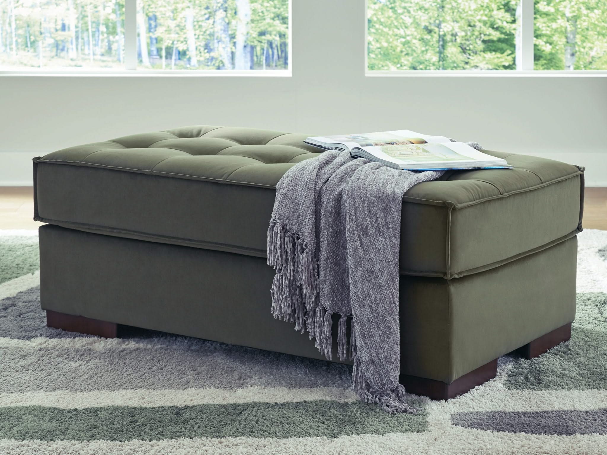 Caspian-Town - Oversized Accent Ottoman - Olive - Image 4