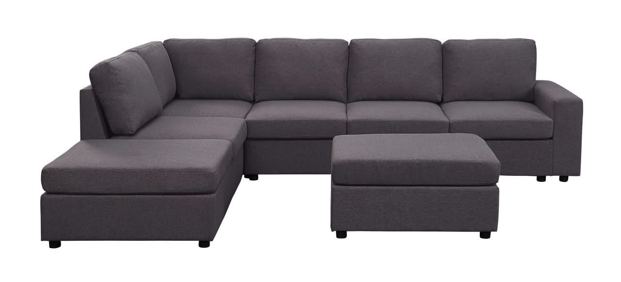 Cassia - 7 Seat Reversible Modular Sectional Sofa With Ottoman - Image 5