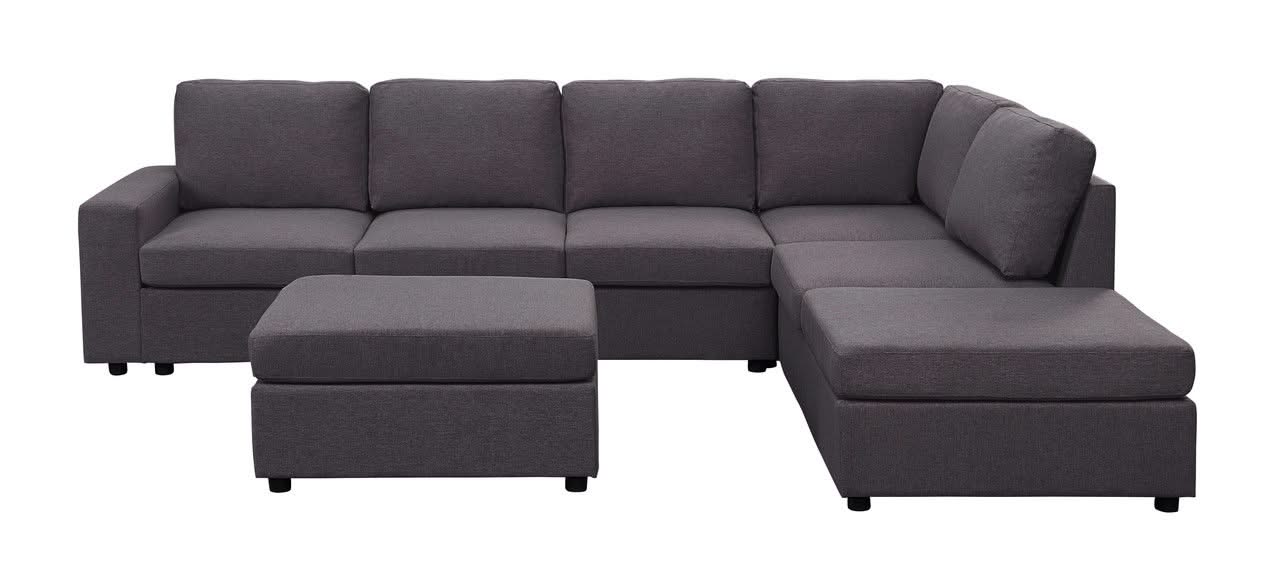 Cassia - 7 Seat Reversible Modular Sectional Sofa With Ottoman - Image 6