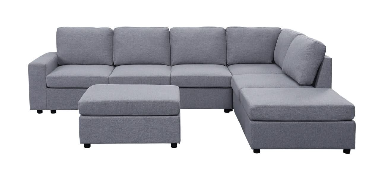 Cassia - 7 Seat Reversible Modular Sectional Sofa With Ottoman - Image 8
