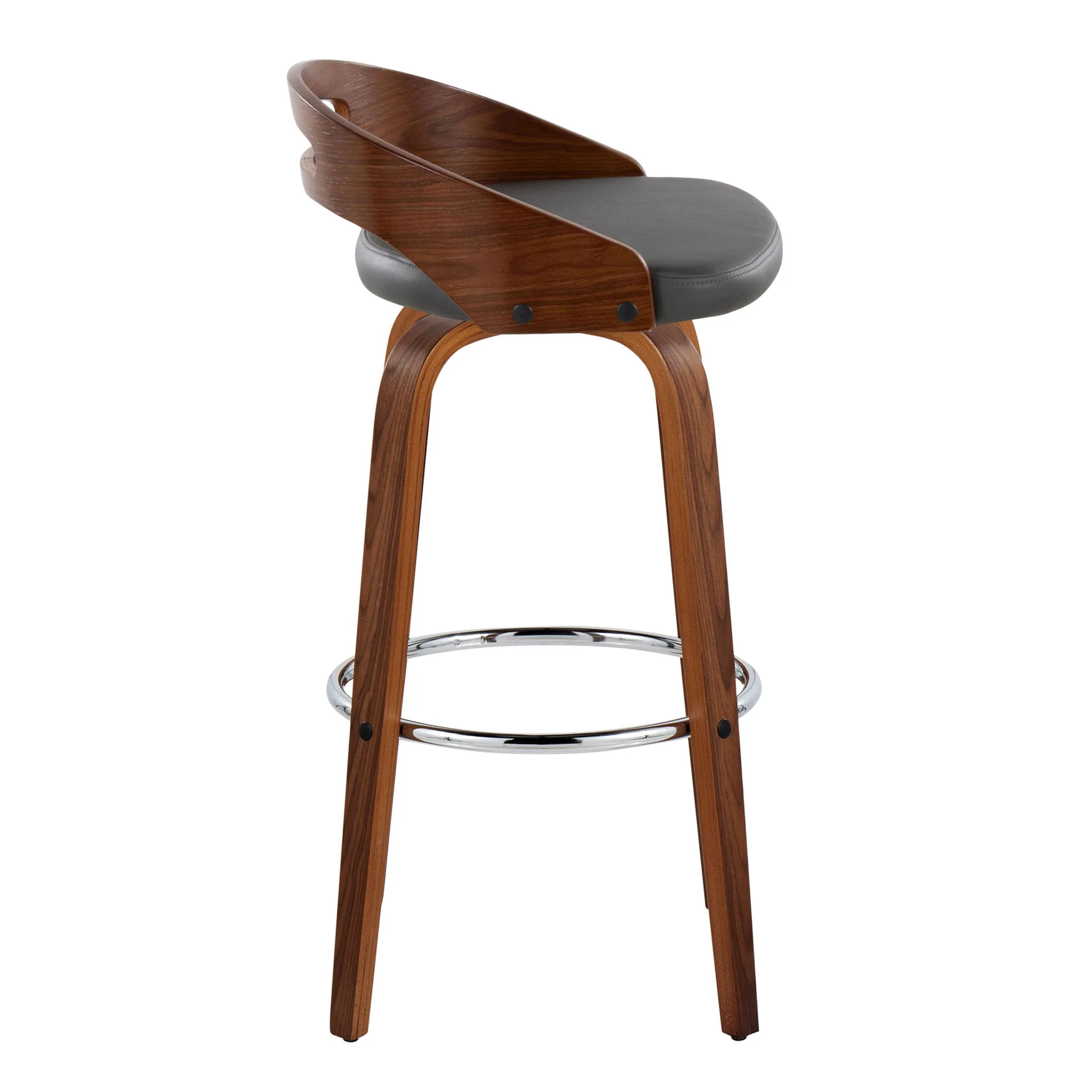 Cassis - Contemporary Fixed Height Barstool With Swivel With Round Footrest (Set of 2) - Image 4