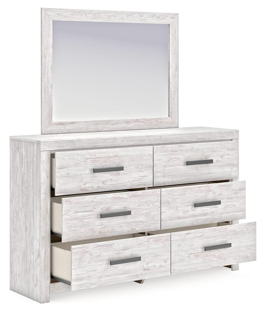 Cayboni - Dresser And Mirror - Whitewash - Image 3