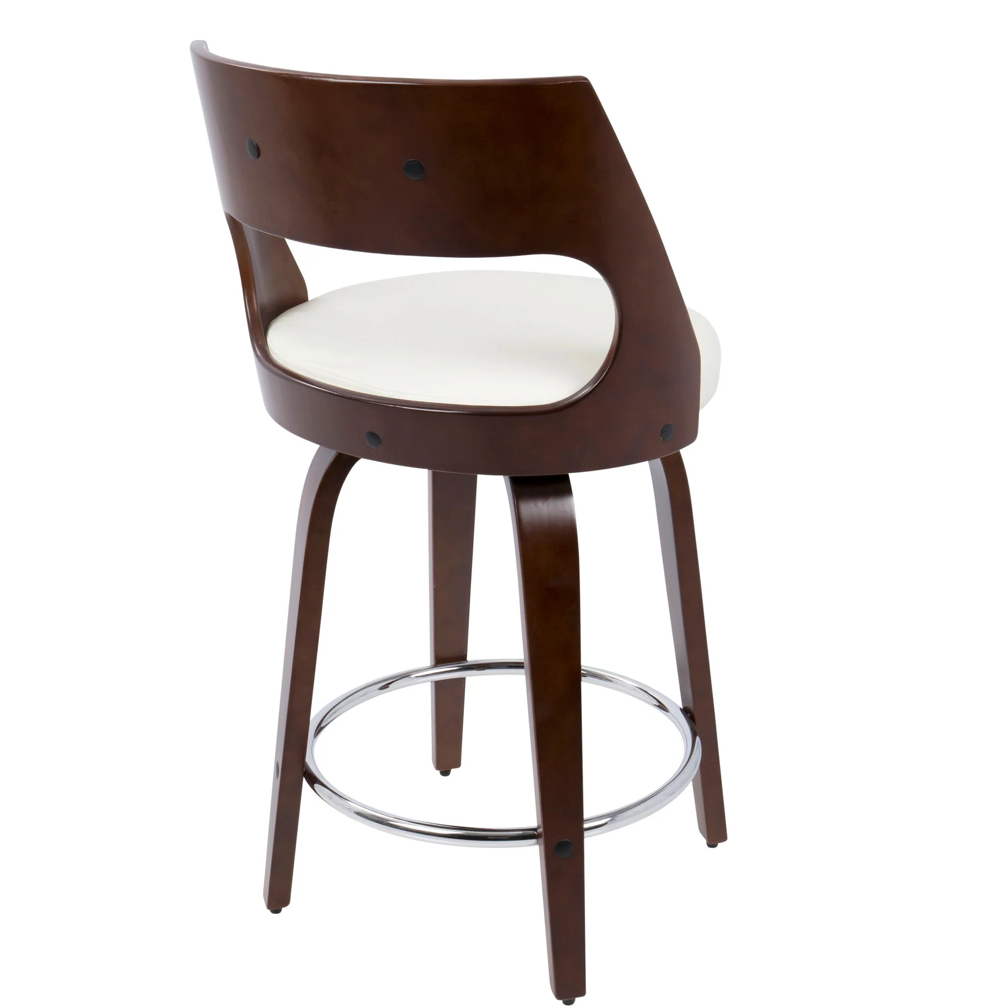 Cecina - Mid-Century Modern Fixed Height Counter Stool With Swivel And Round Footrest (Set of 2) - Image 11