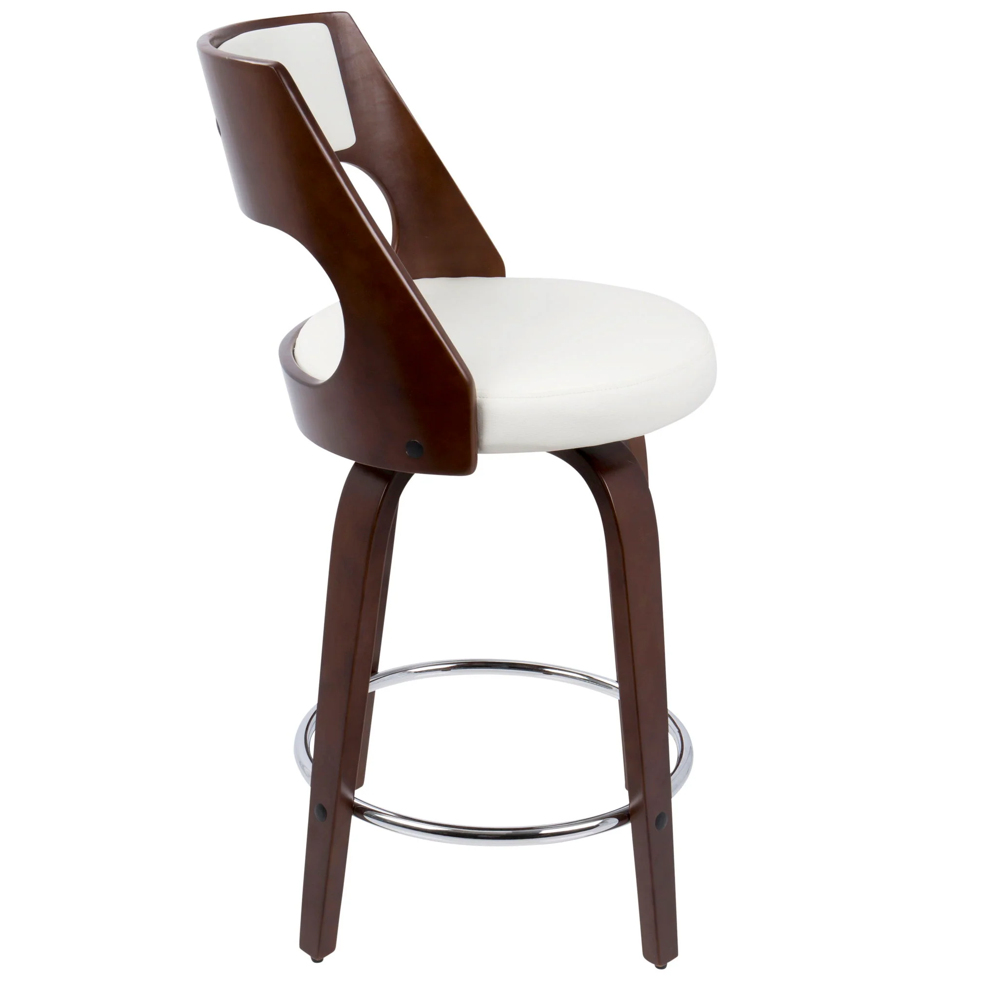 Cecina - Mid-Century Modern Fixed Height Counter Stool With Swivel And Round Footrest (Set of 2) - Image 12