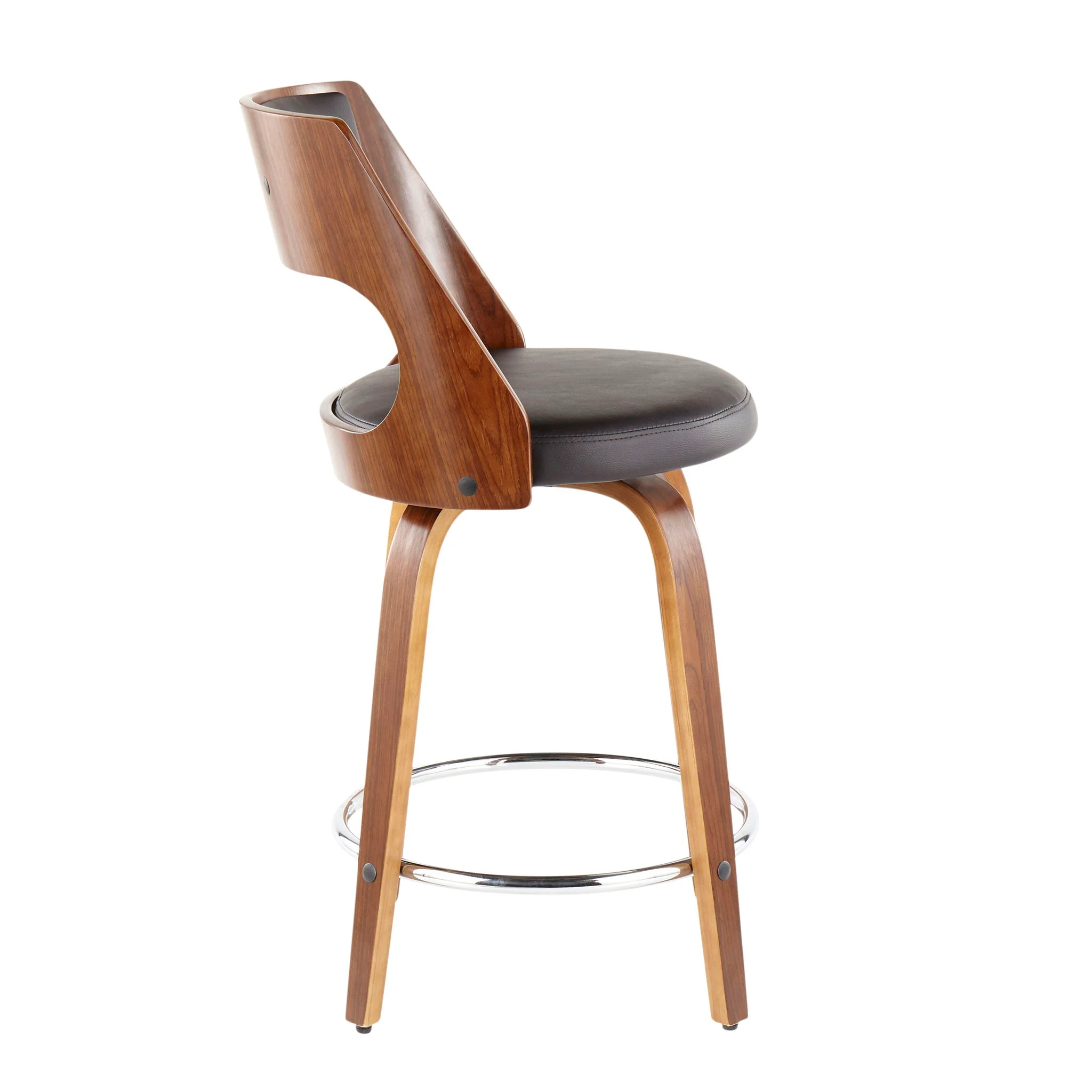 Cecina - Mid-Century Modern Fixed Height Counter Stool With Swivel And Round Footrest (Set of 2) - Image 8