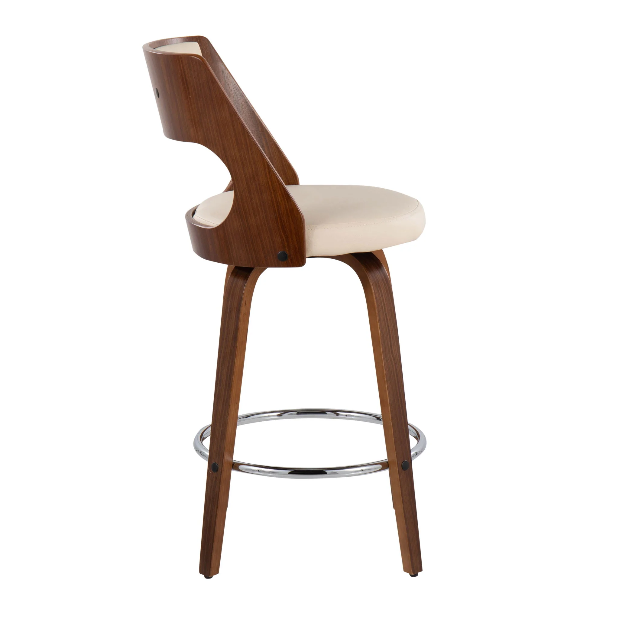 Cecina - Mid-Century Modern Fixed Height Counter Stool With Swivel And Round Footrest (Set of 2) - Image 9