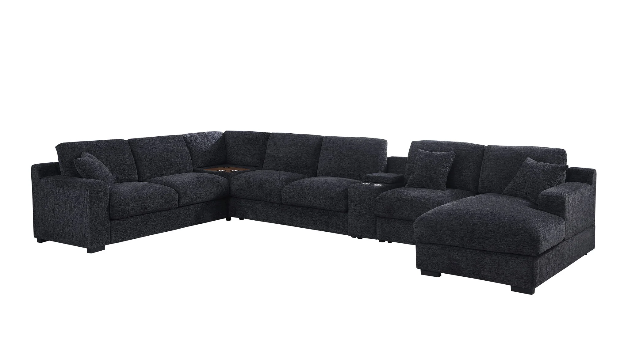 Celine - Fabric Corner Sectional Sofa With Right-Facing Chaise, Cupholders, And Charging Ports - Image 11