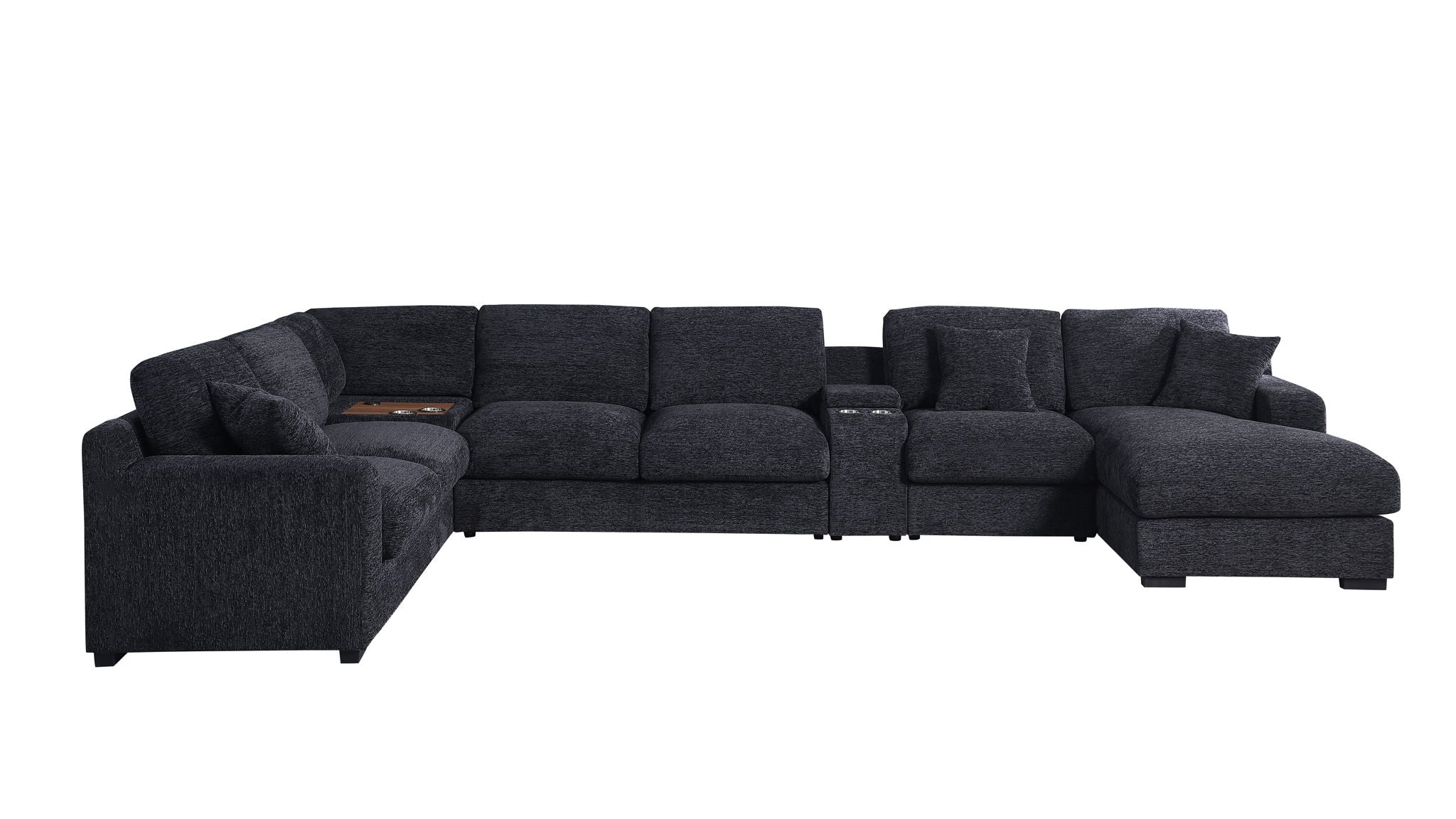 Celine - Fabric Corner Sectional Sofa With Right-Facing Chaise, Cupholders, And Charging Ports - Image 5