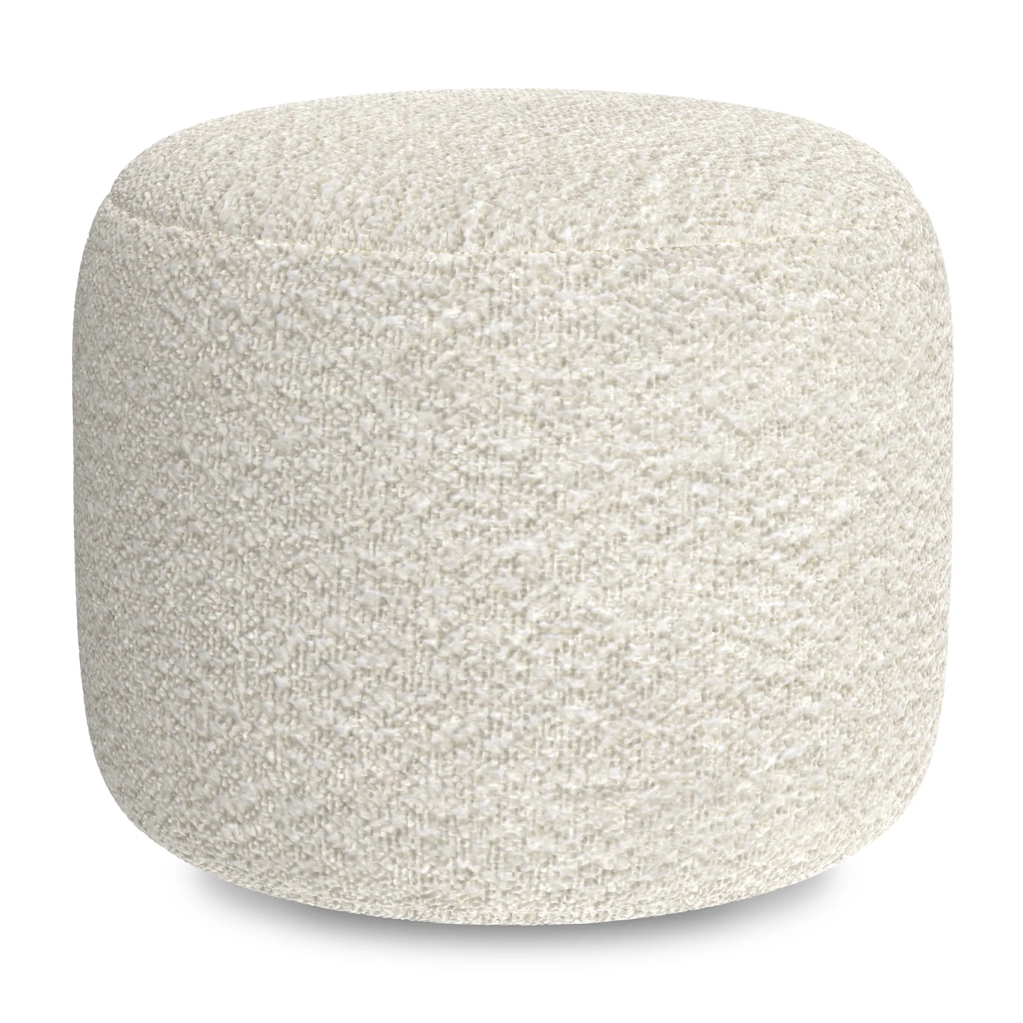 Chantal - Round Pouf - White - Image 2