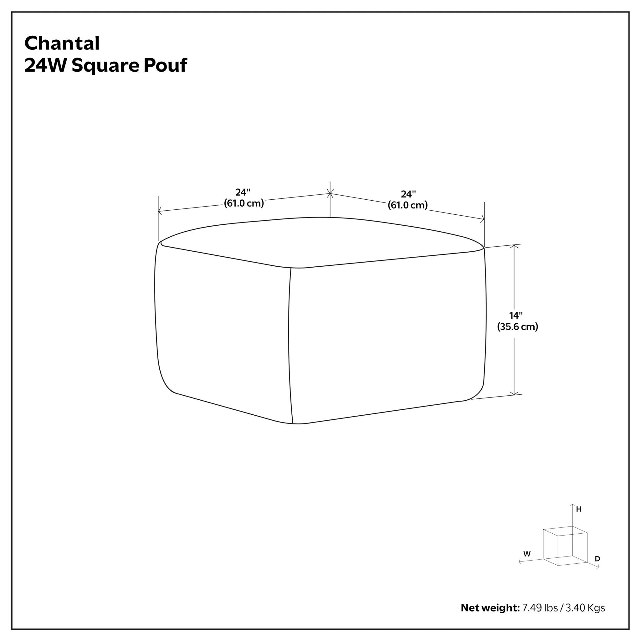 Chantal - Square Pouf - Image 7