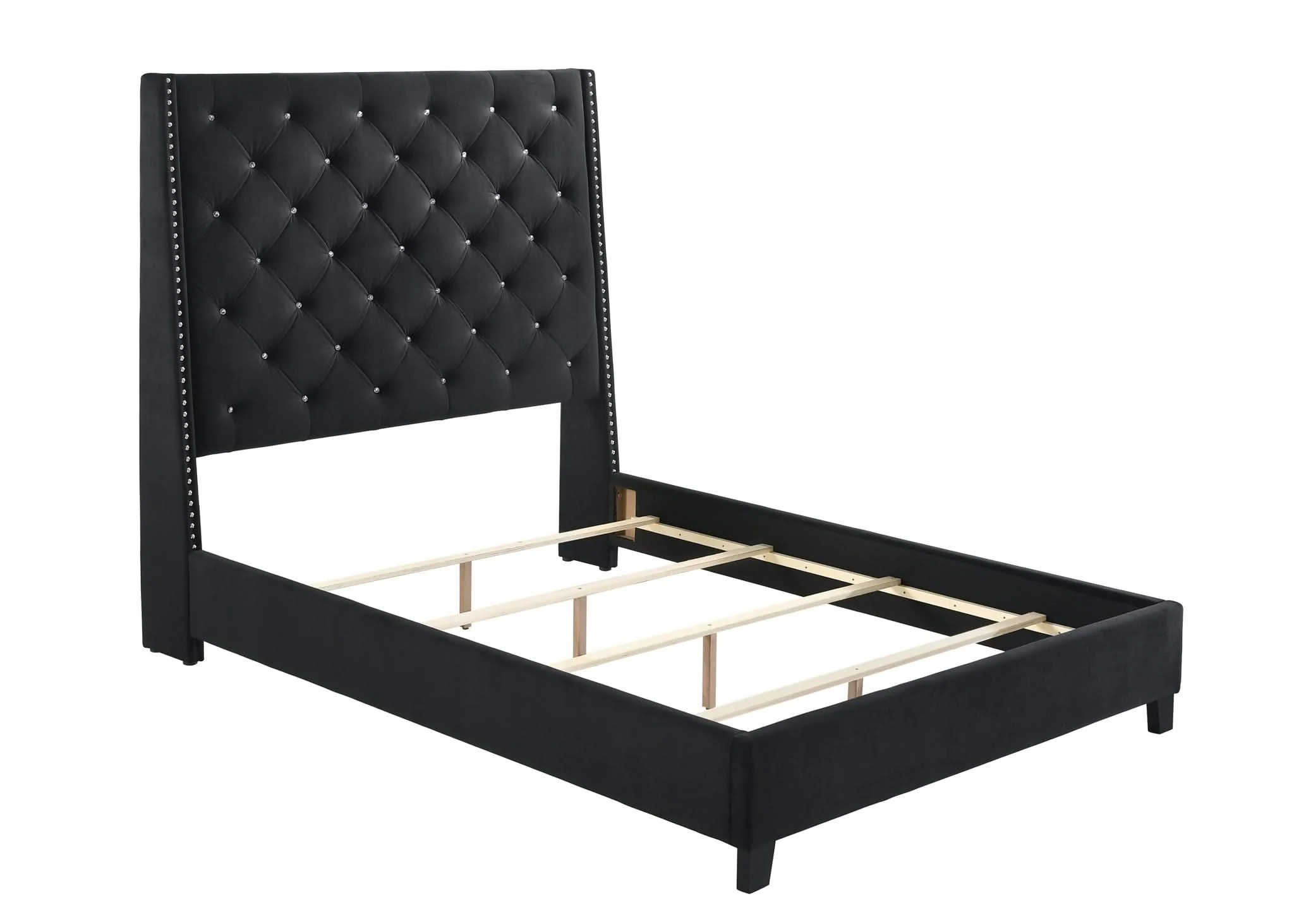 Chantilly - Queen Upholstered Bed - Black - Image 4