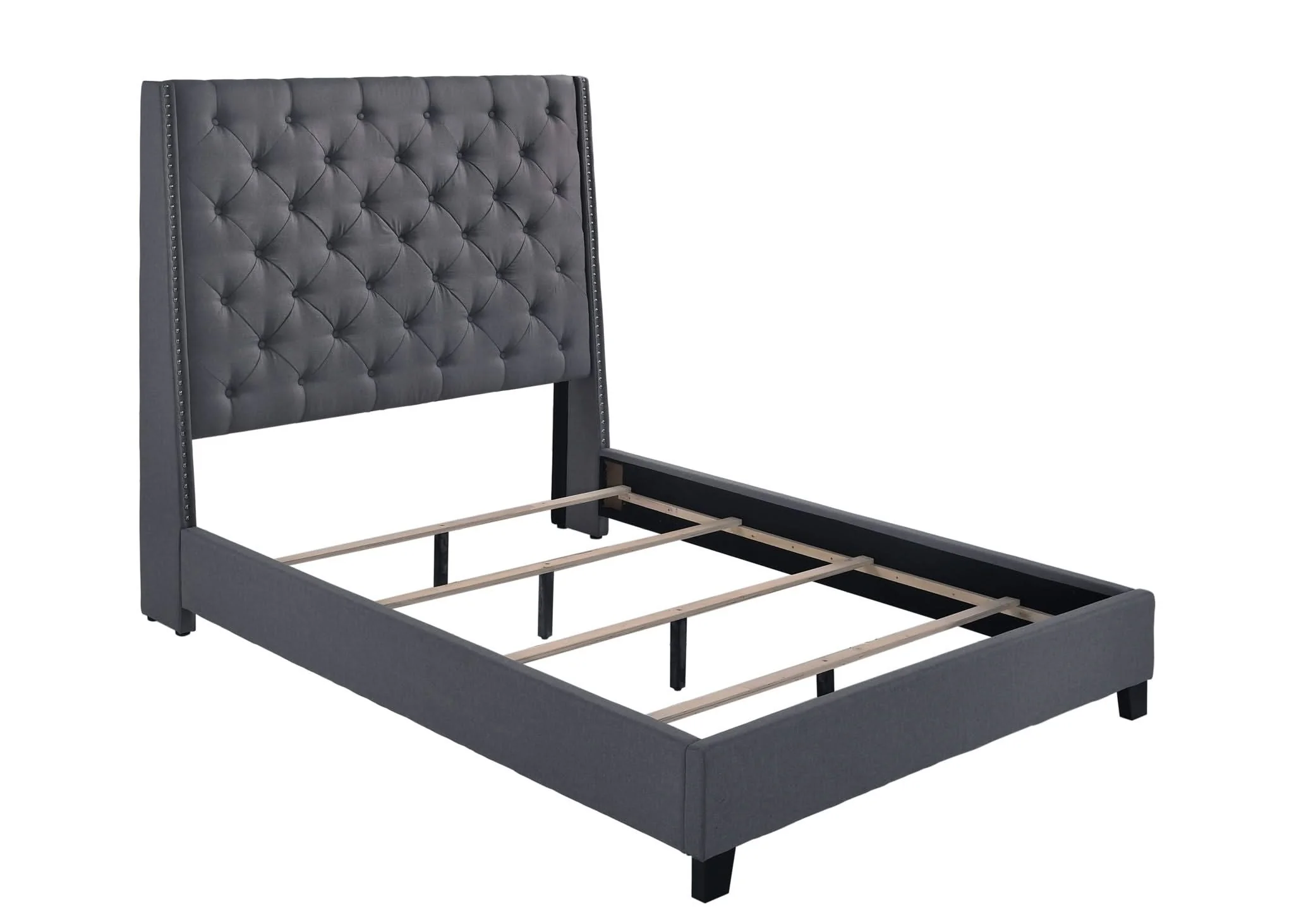 Chantilly - Queen Upholstered Bed - Gray - Image 2
