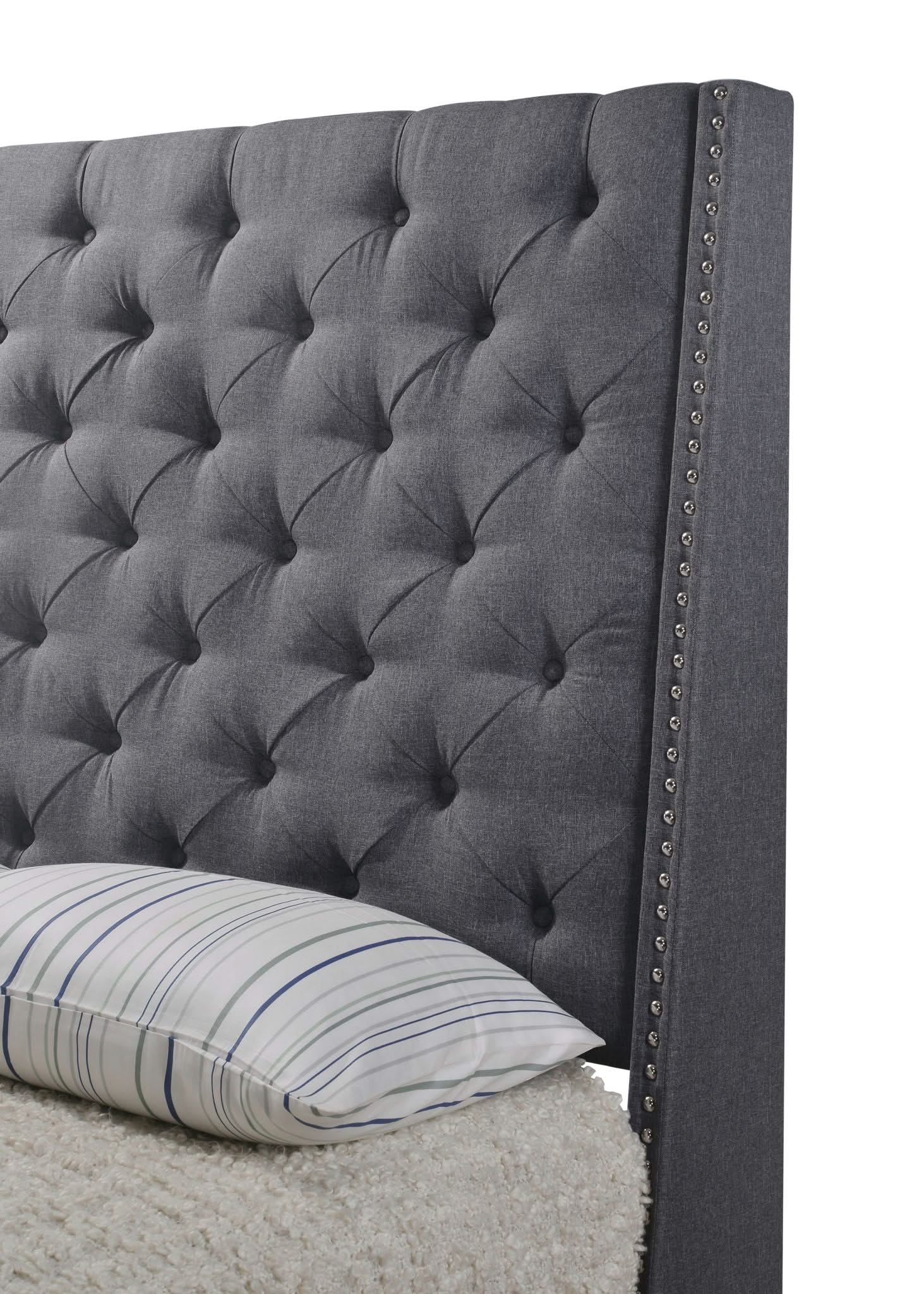 Chantilly - Queen Upholstered Bed - Gray - Image 3