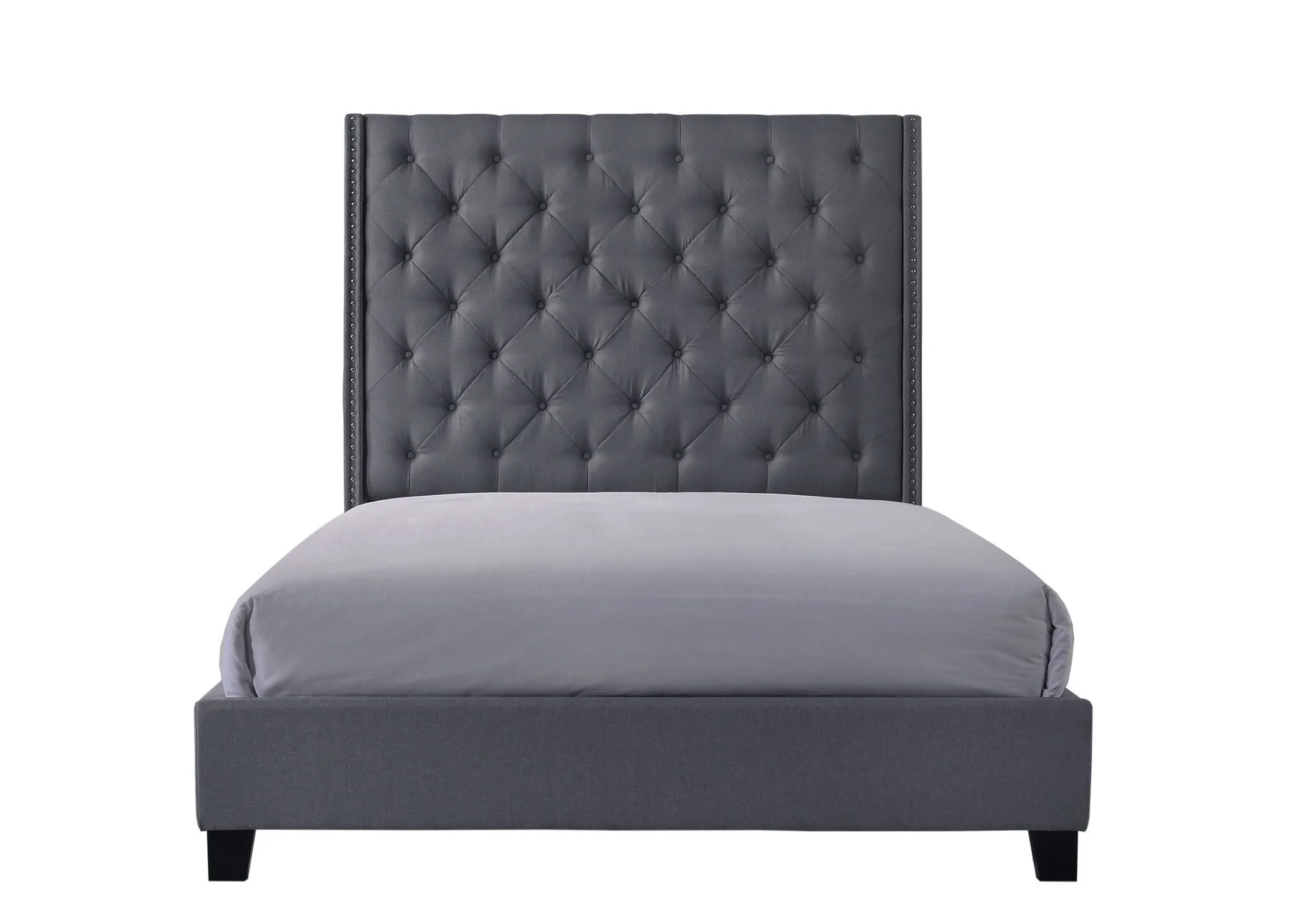Chantilly - Queen Upholstered Bed - Gray - Image 4