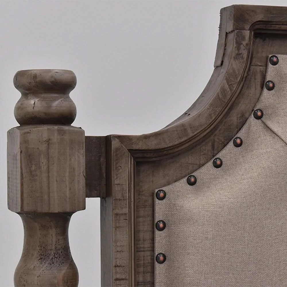 Charleston Gray Bedroom Set with Upholstered Panel Bed and Rustic Design (Available in Queen & King) - Image 4