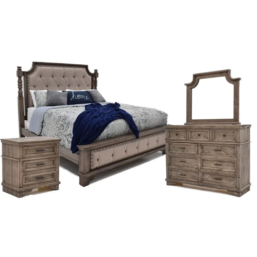 Charleston Gray Nightstand with Rustic Farmhouse Design - Image 5