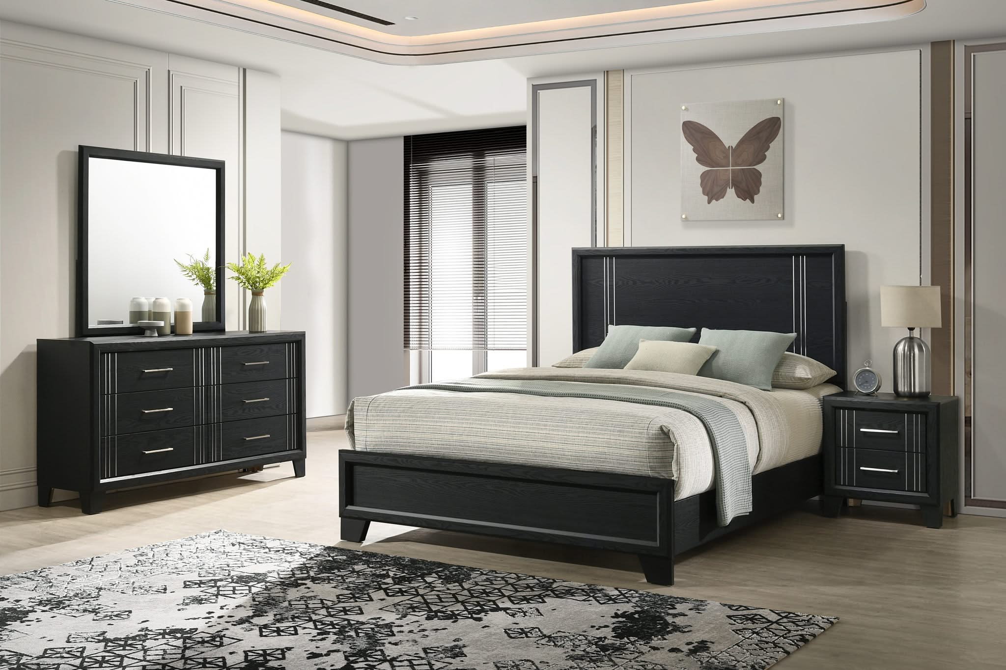 Charlie - King 4 Piece Bedroom Set - Charcoal