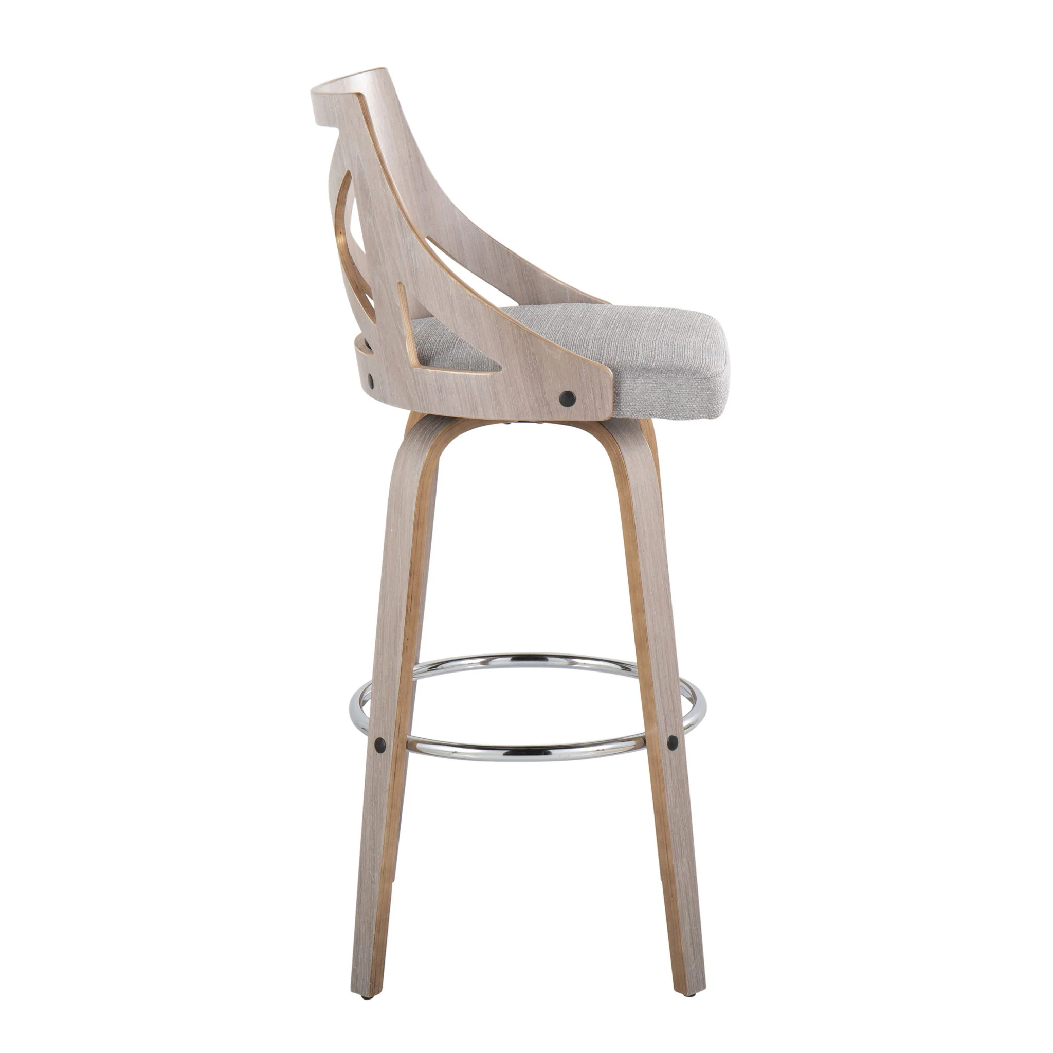 Charlotte - Farmhouse Fixed Height Bar Stool With Round Footrest (Set of 2) - Image 3
