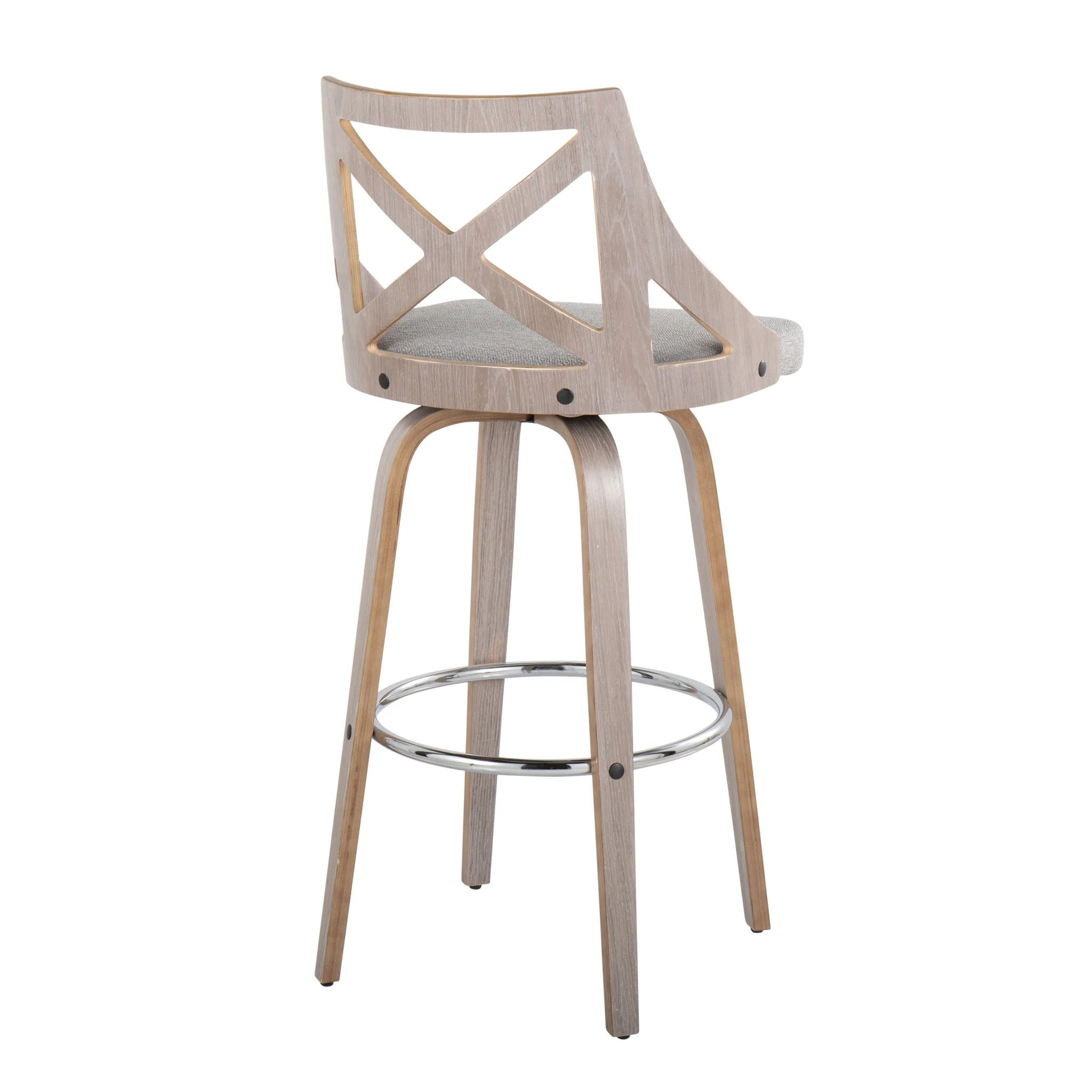 Charlotte - Farmhouse Fixed Height Bar Stool With Round Footrest (Set of 2) - Image 4