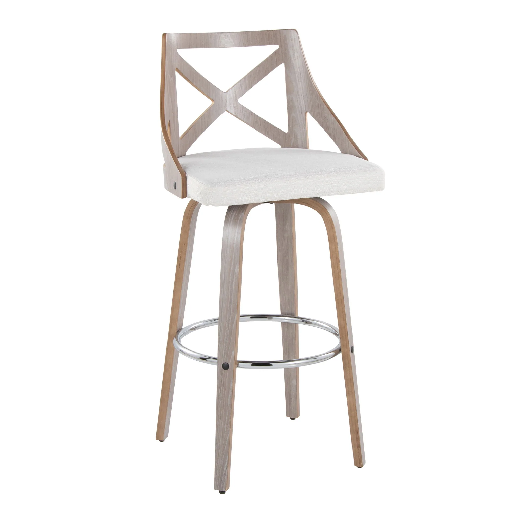Charlotte - Farmhouse Fixed Height Bar Stool With Round Footrest (Set of 2) - Image 5
