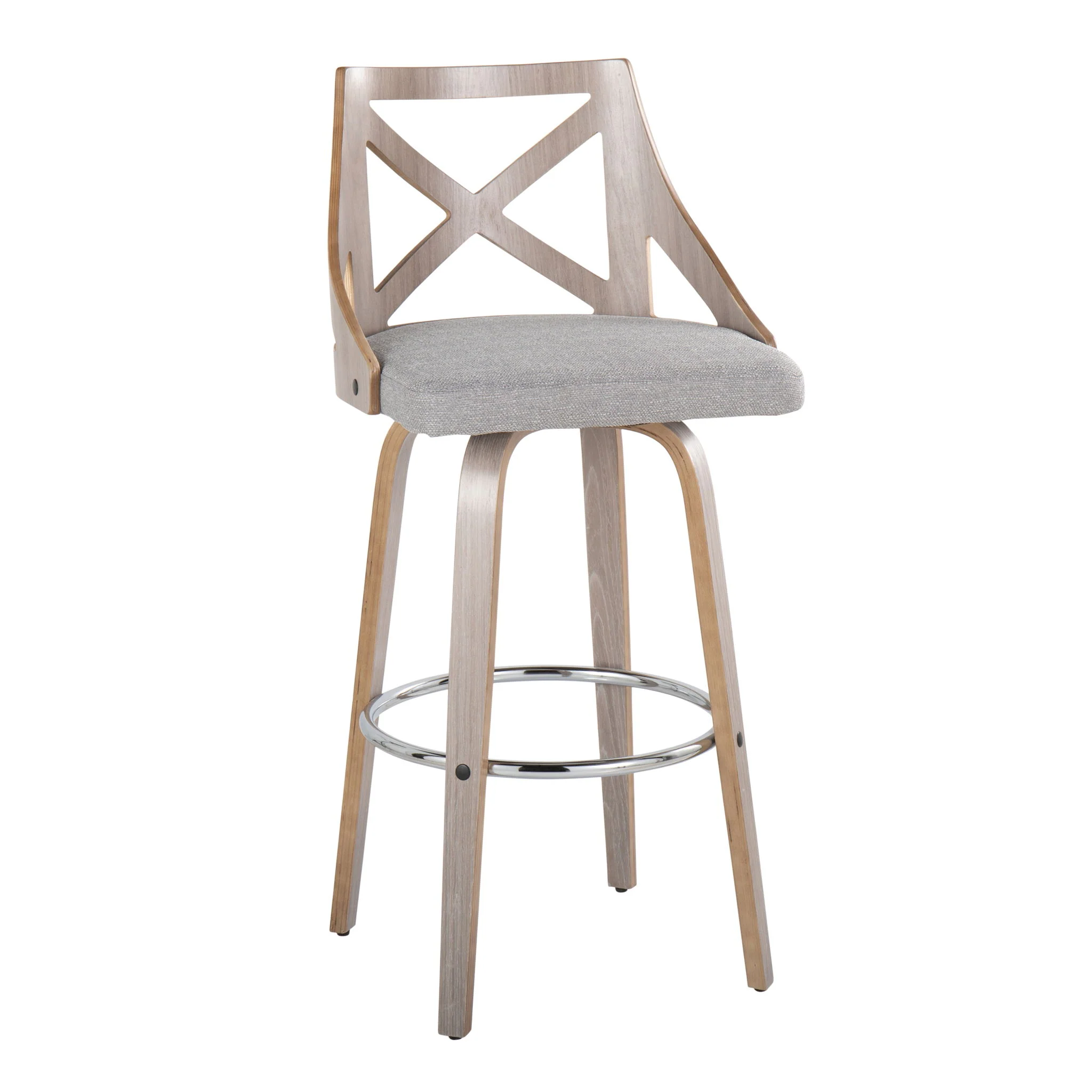 Charlotte - Farmhouse Fixed Height Bar Stool With Round Footrest (Set of 2) - Image 6