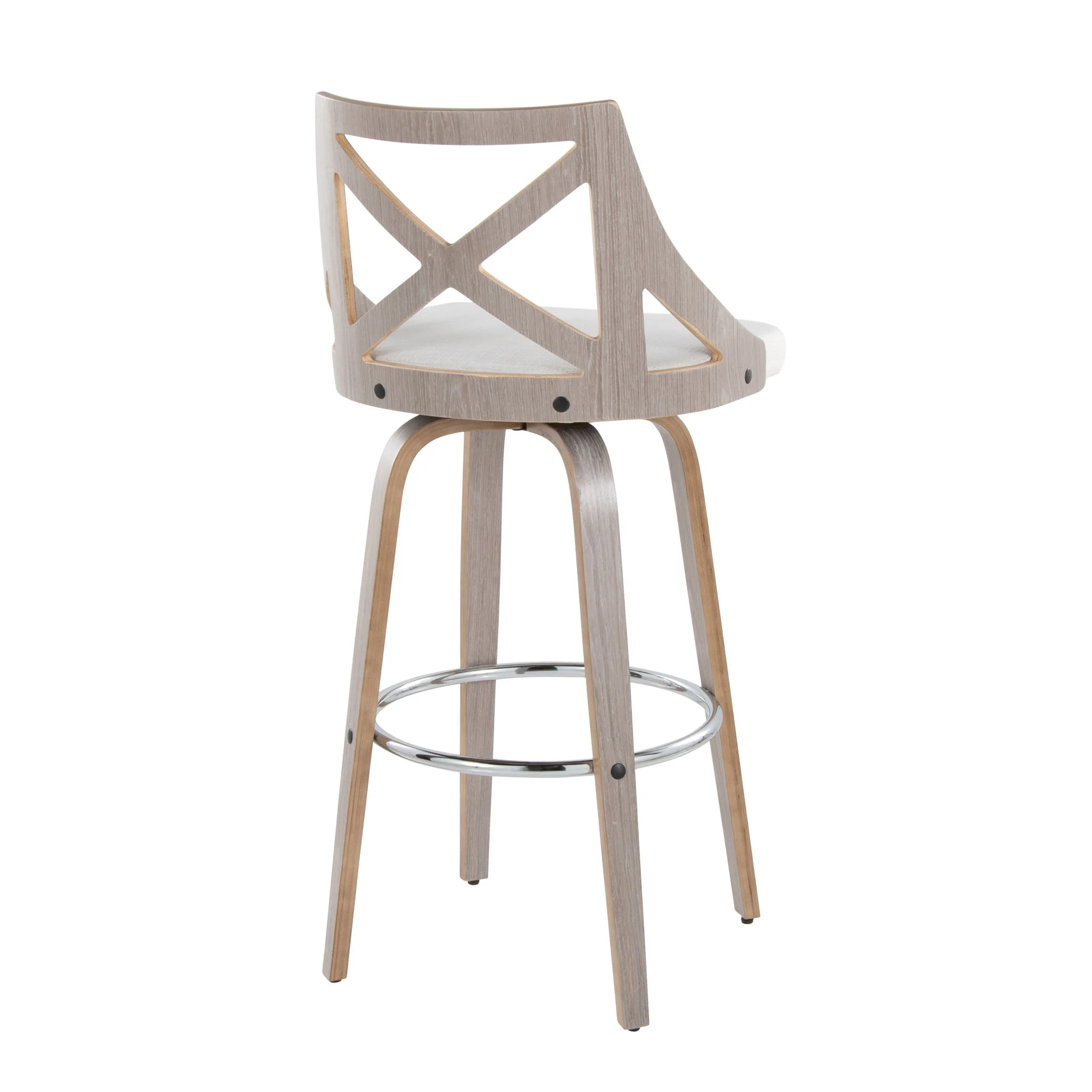 Charlotte - Farmhouse Fixed Height Bar Stool With Round Footrest (Set of 2) - Image 7
