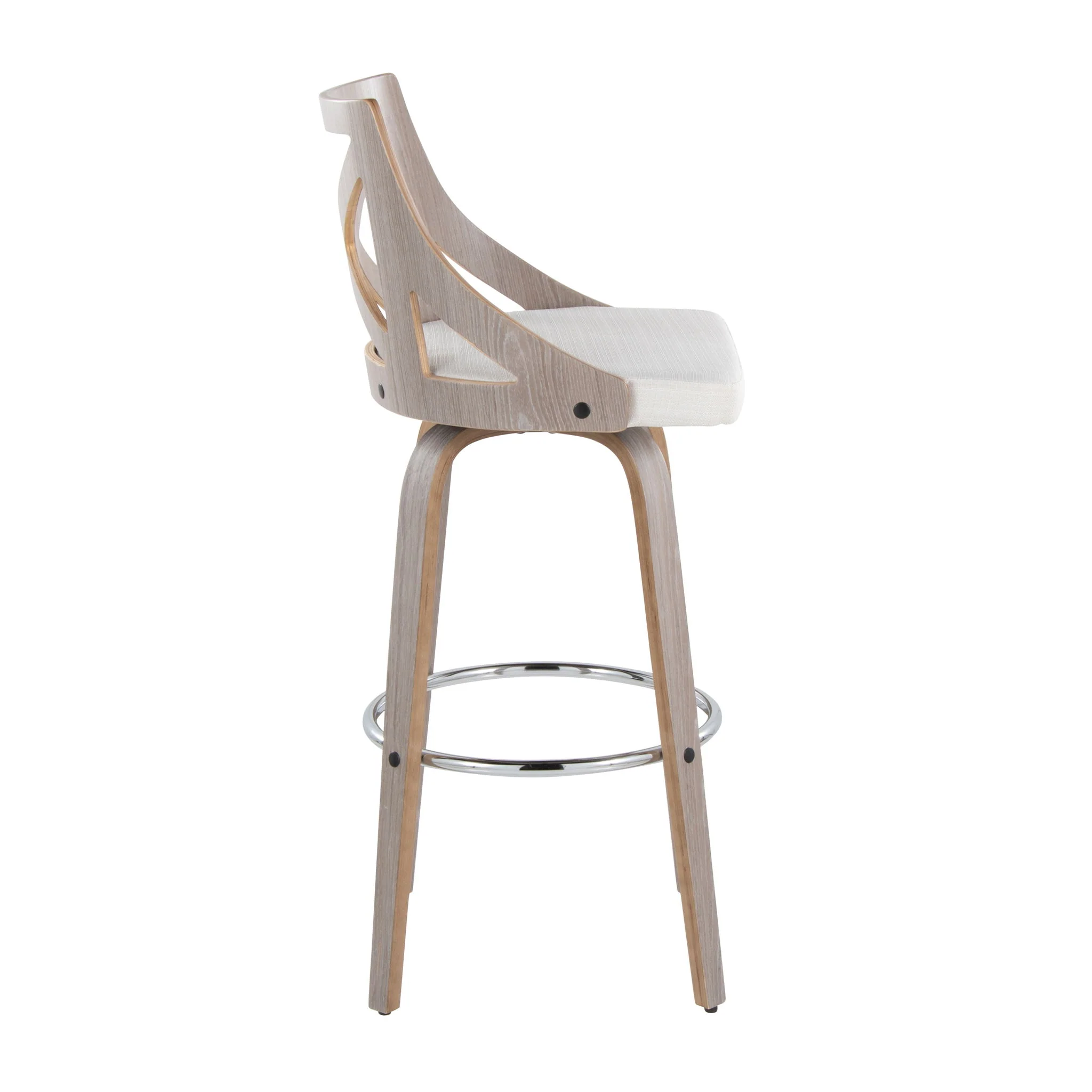 Charlotte - Farmhouse Fixed Height Bar Stool With Round Footrest (Set of 2) - Image 8