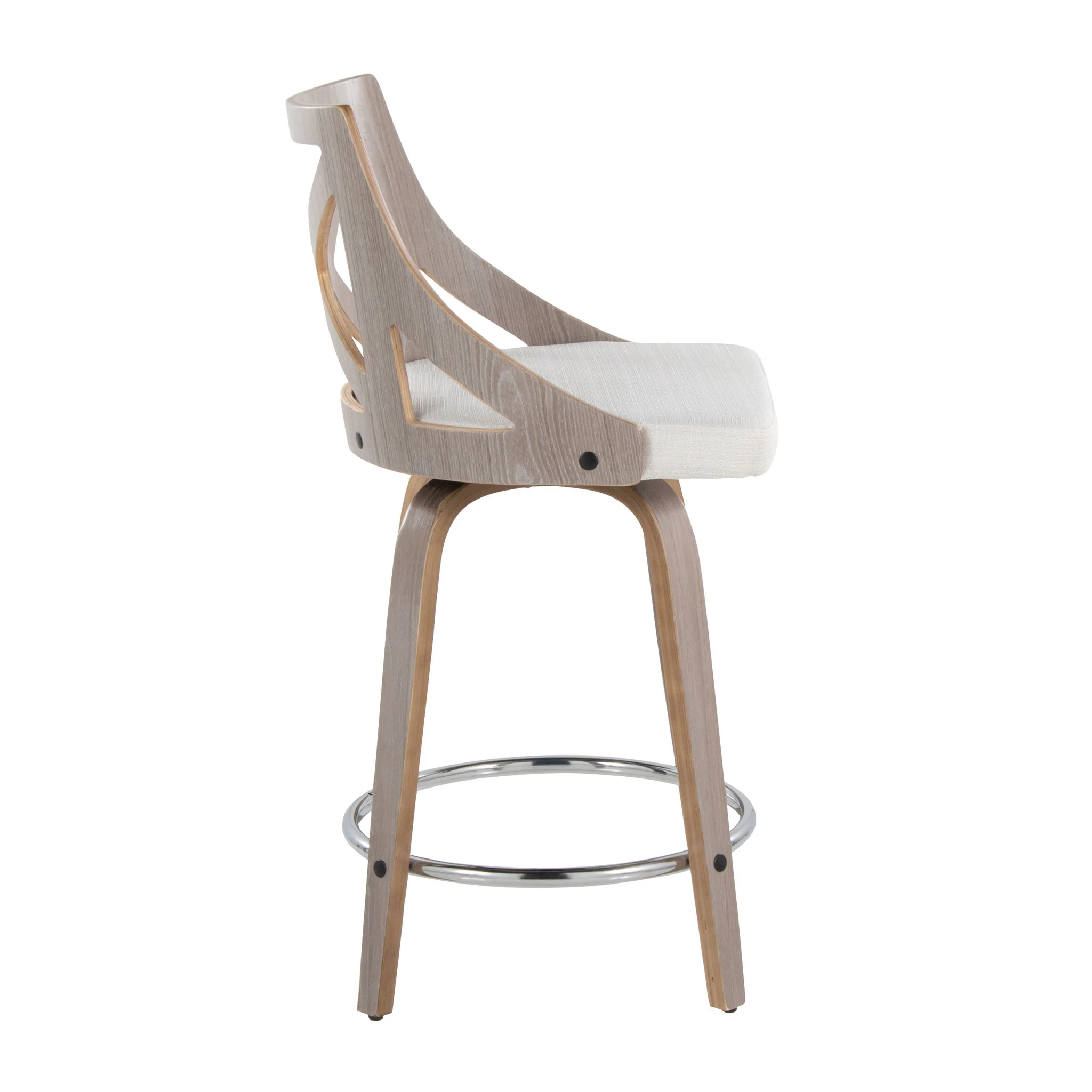 Charlotte - Farmhouse Fixed Height Counter Stool & Swivel With Round Footrest (Set of 2) - Image 3