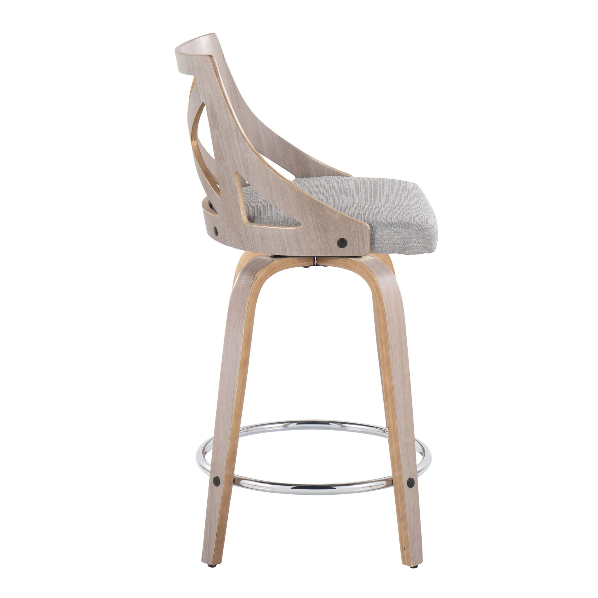 Charlotte - Farmhouse Fixed Height Counter Stool & Swivel With Round Footrest (Set of 2) - Image 6