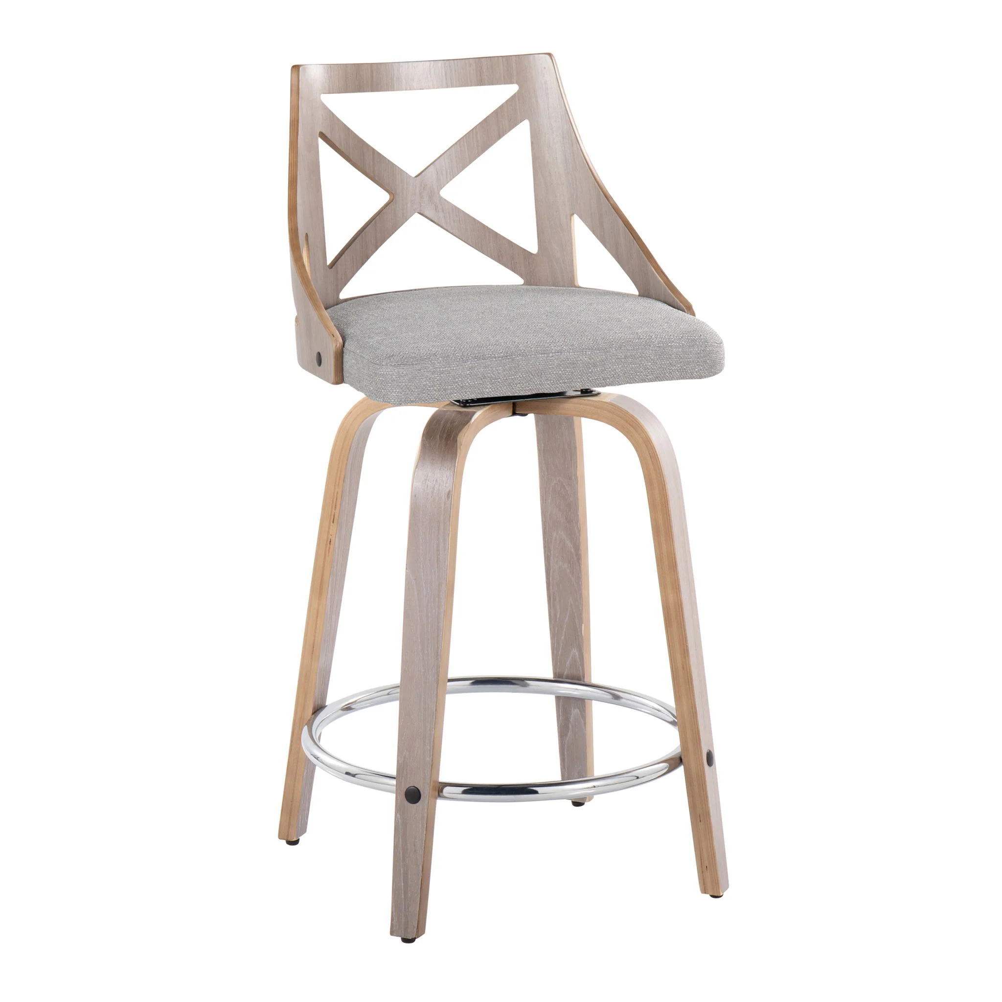 Charlotte - Farmhouse Fixed Height Counter Stool & Swivel With Round Footrest (Set of 2) - Image 7