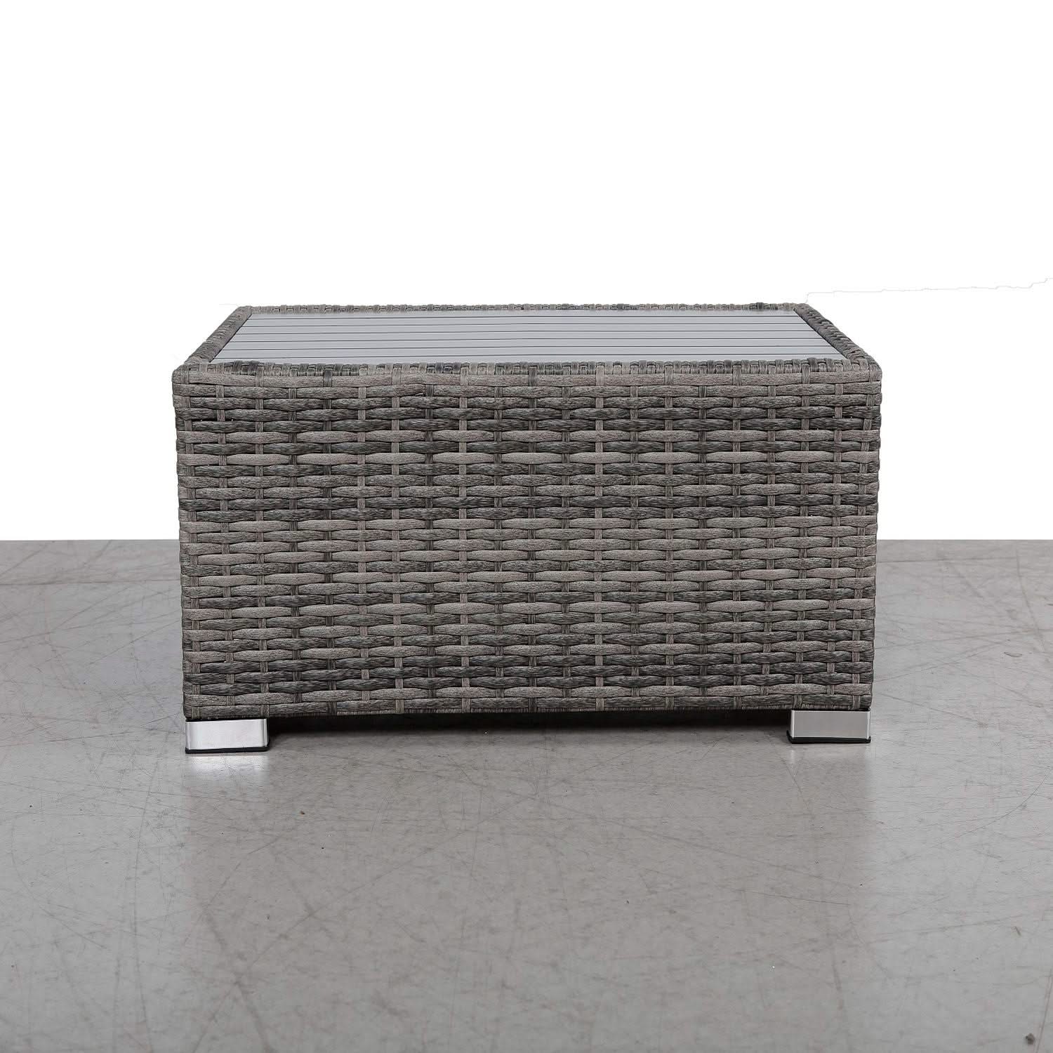 Chesterville - Slatted Side Table With Aluminum Top - Gray - Image 3