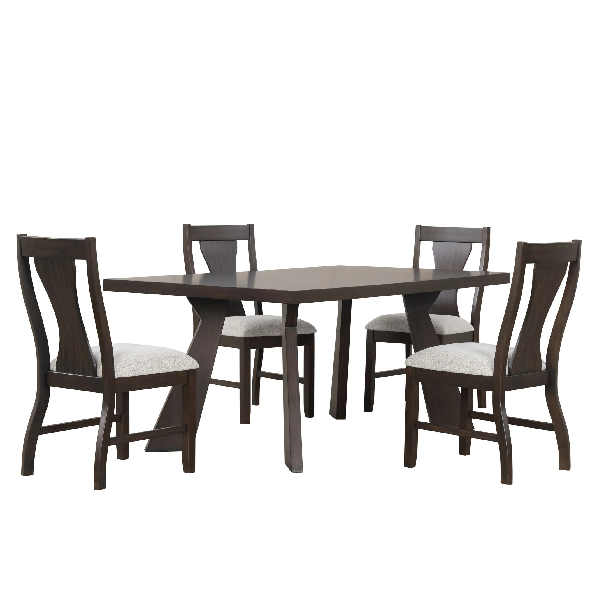 Chestnut Ridge - 5 Piece Dining Room Set (Round 72" Table & 4 Chairs) - Brown / Beige - Image 3