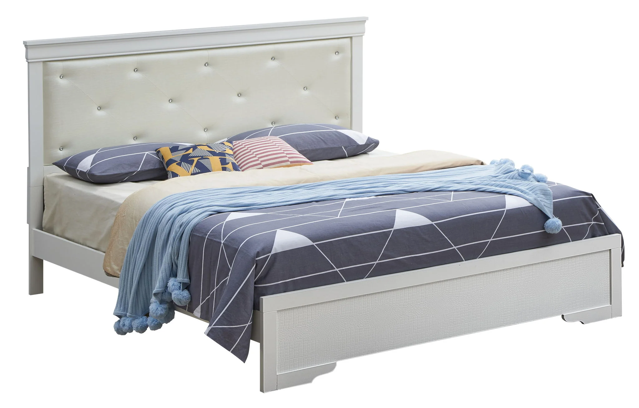 Chic Elegantly Designed Transitional Bed - Image 2
