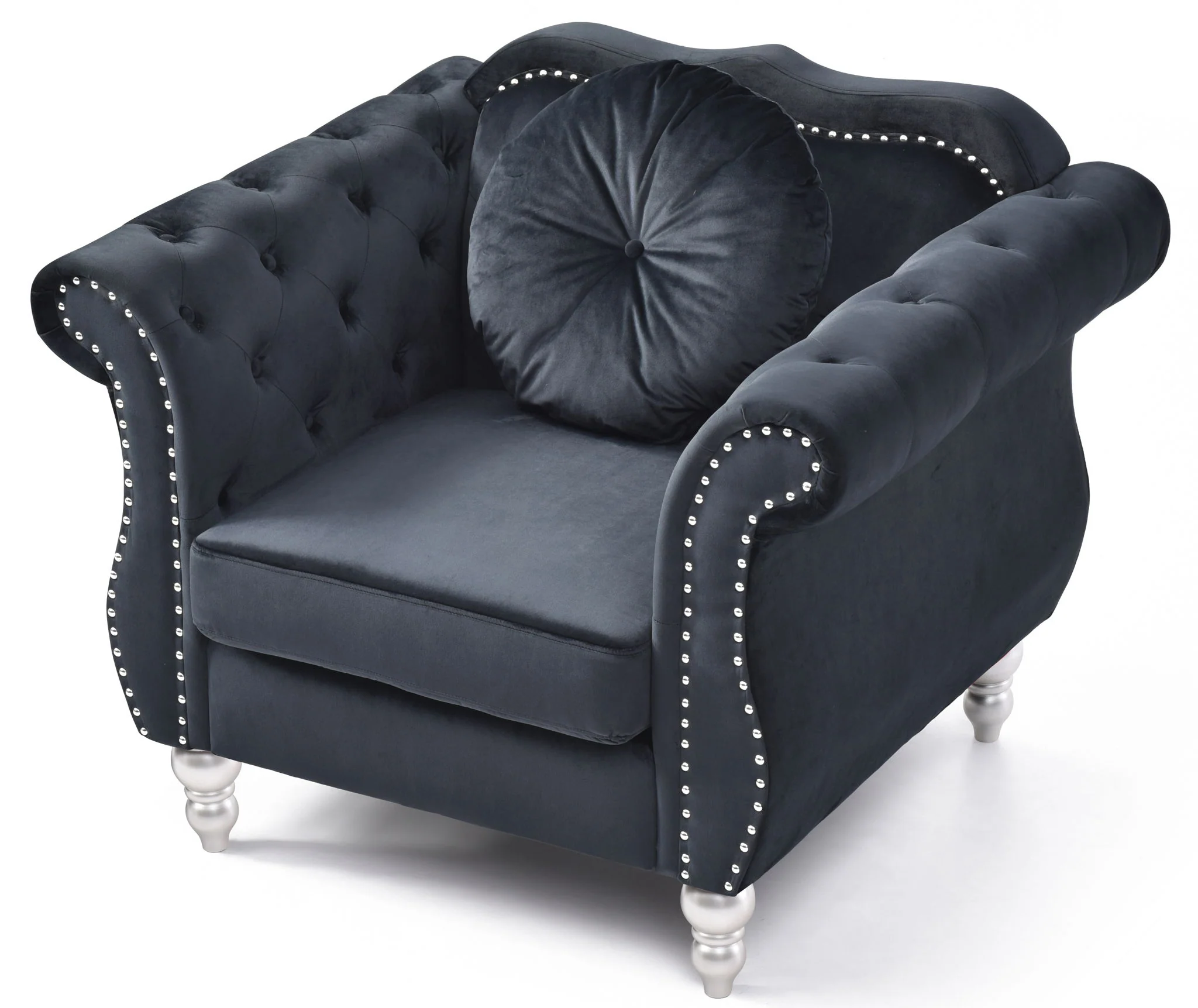Chic Transitional Flared Arm Chair - Image 17