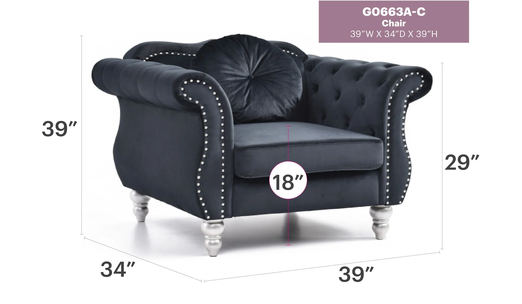 Chic Transitional Flared Arm Chair - Image 19