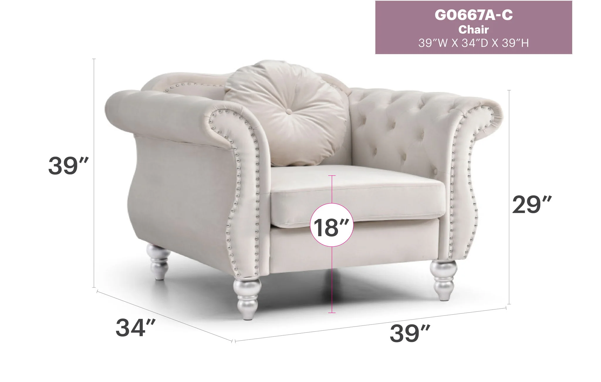 Chic Transitional Flared Arm Chair - Image 8