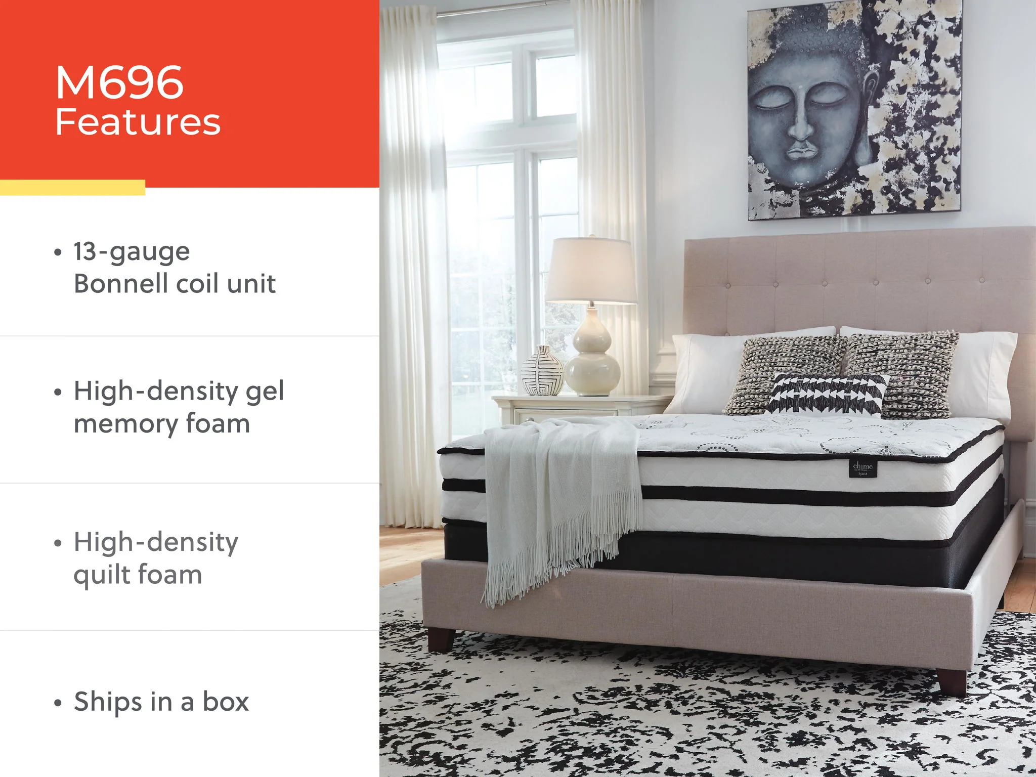 Chime 10 Inch Hybrid - Medium Hybrid Mattress - Image 2