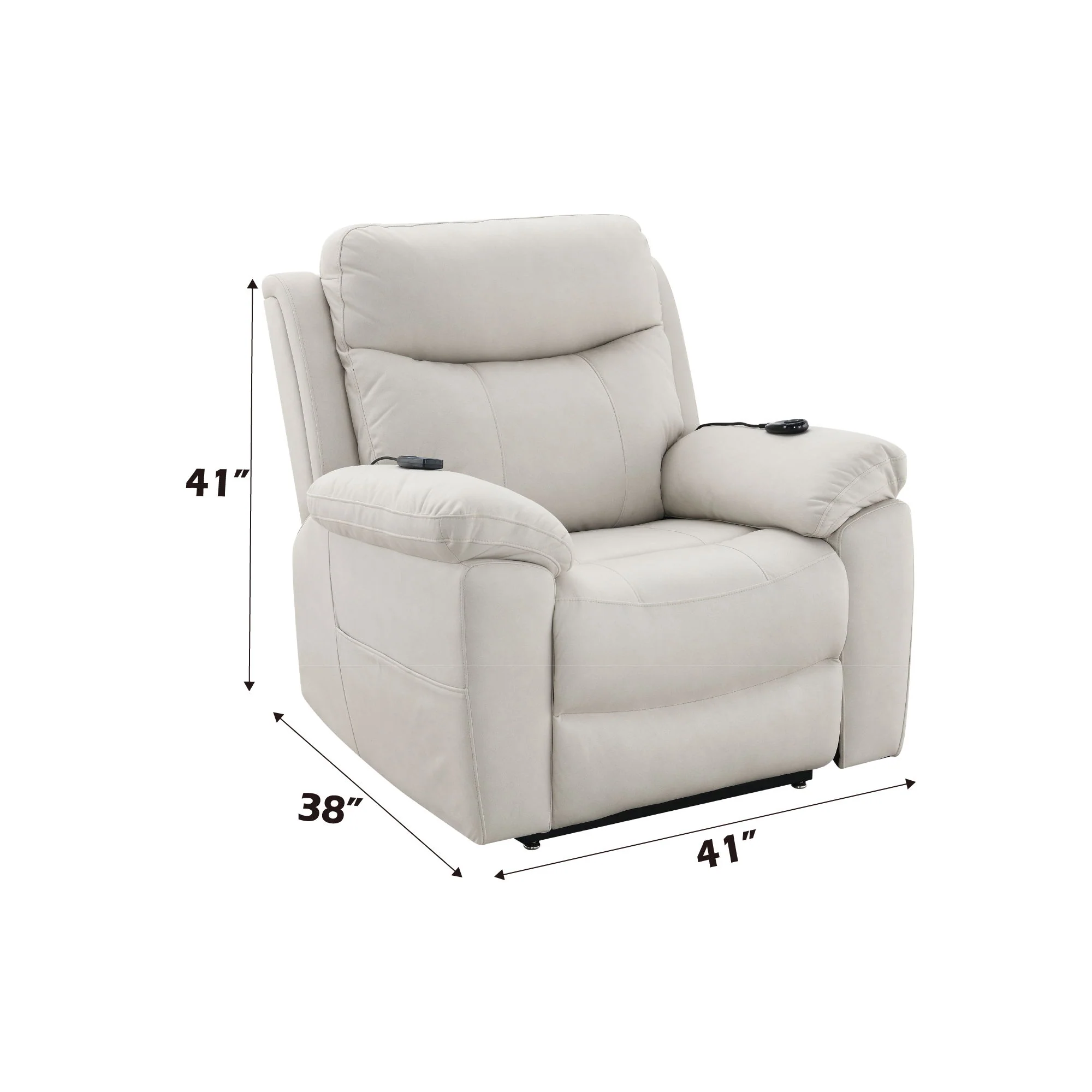 Chriki - Power Motion Recliner & Lift Heating Massage Chair - Beige - Image 3